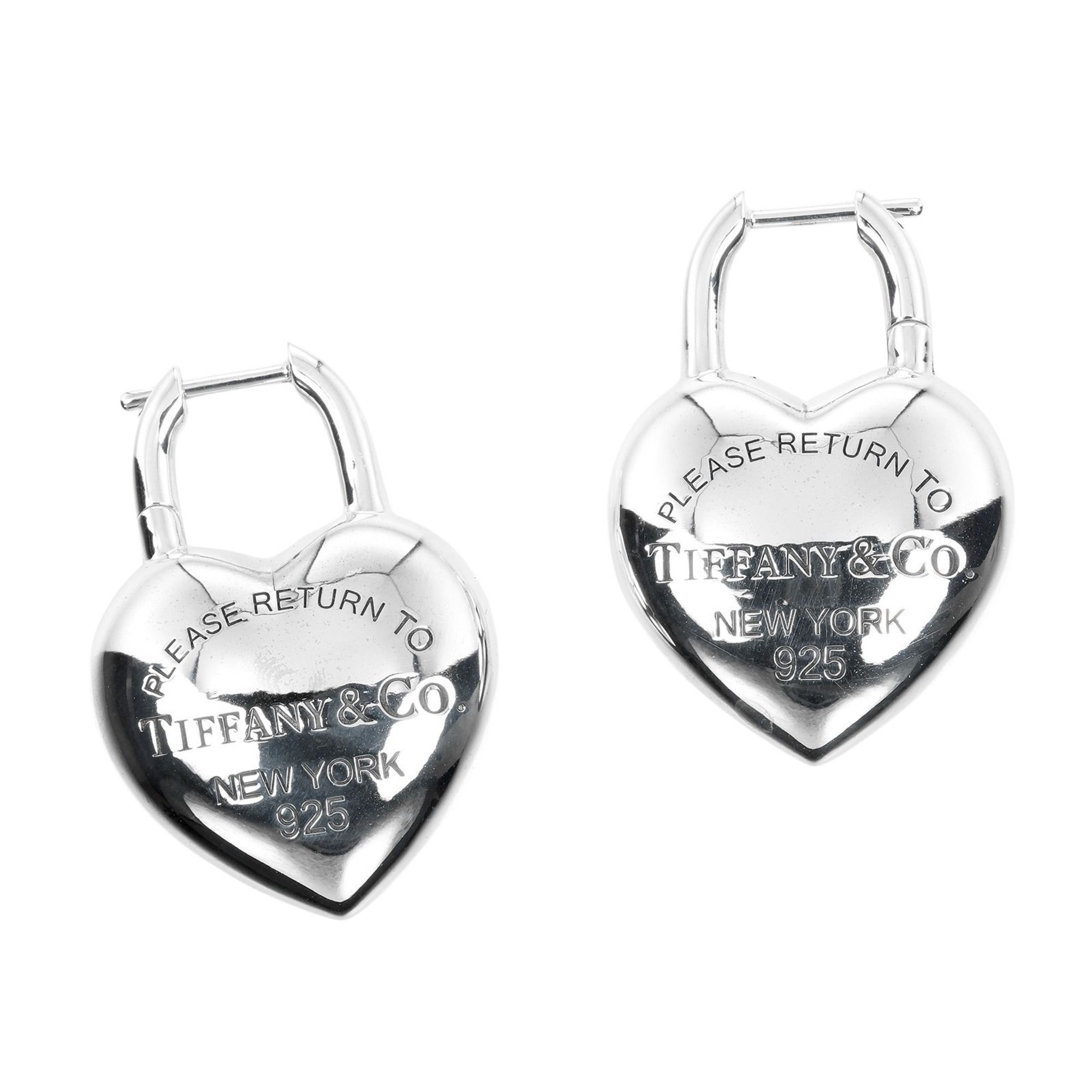 Tiffany & Co. Return to Full Heart Earrings, 925 Silver, Approx. 22g