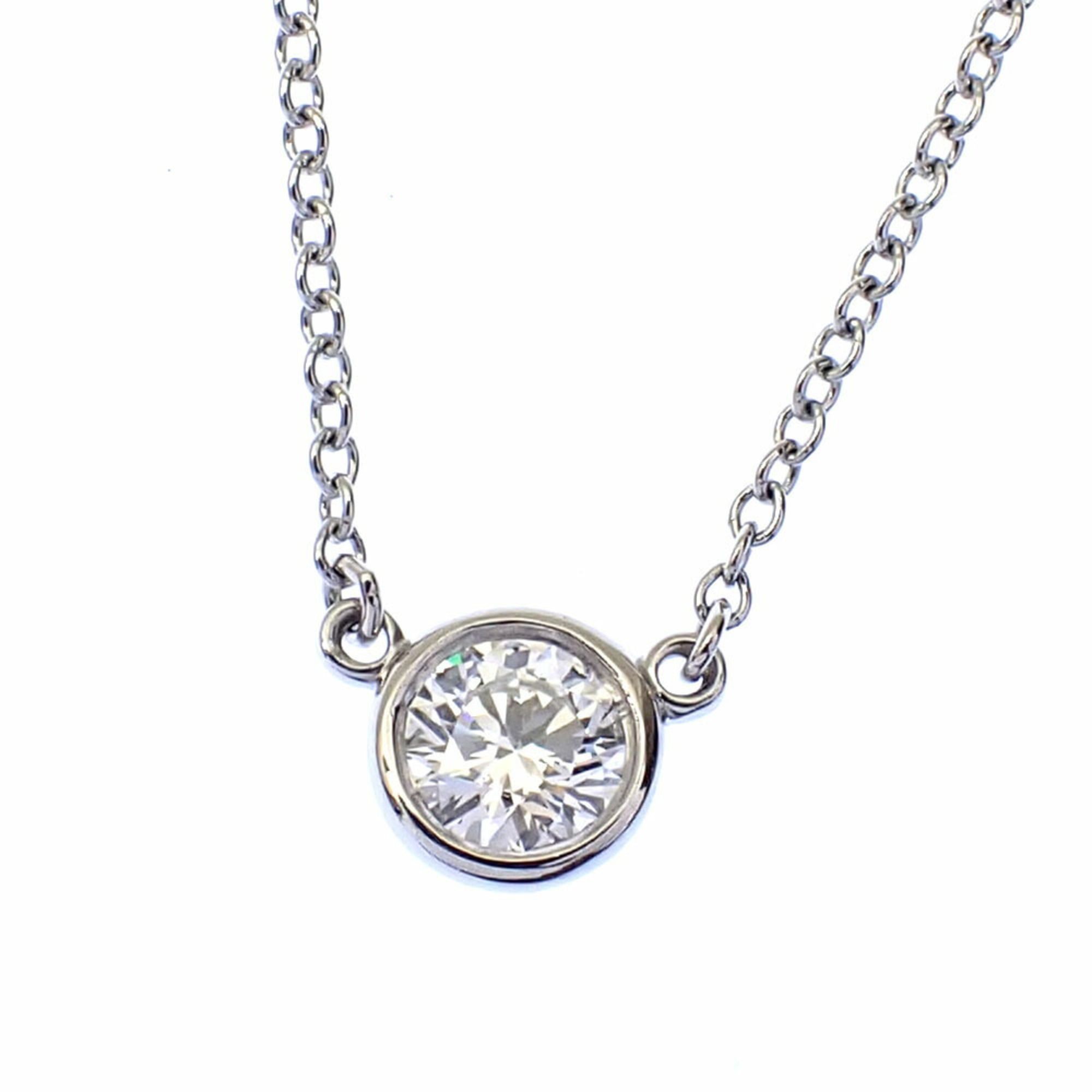 Tiffany By the Yard Necklace for Women, Diamond, Pt950, 2.6g, Platinum, Single Diamond