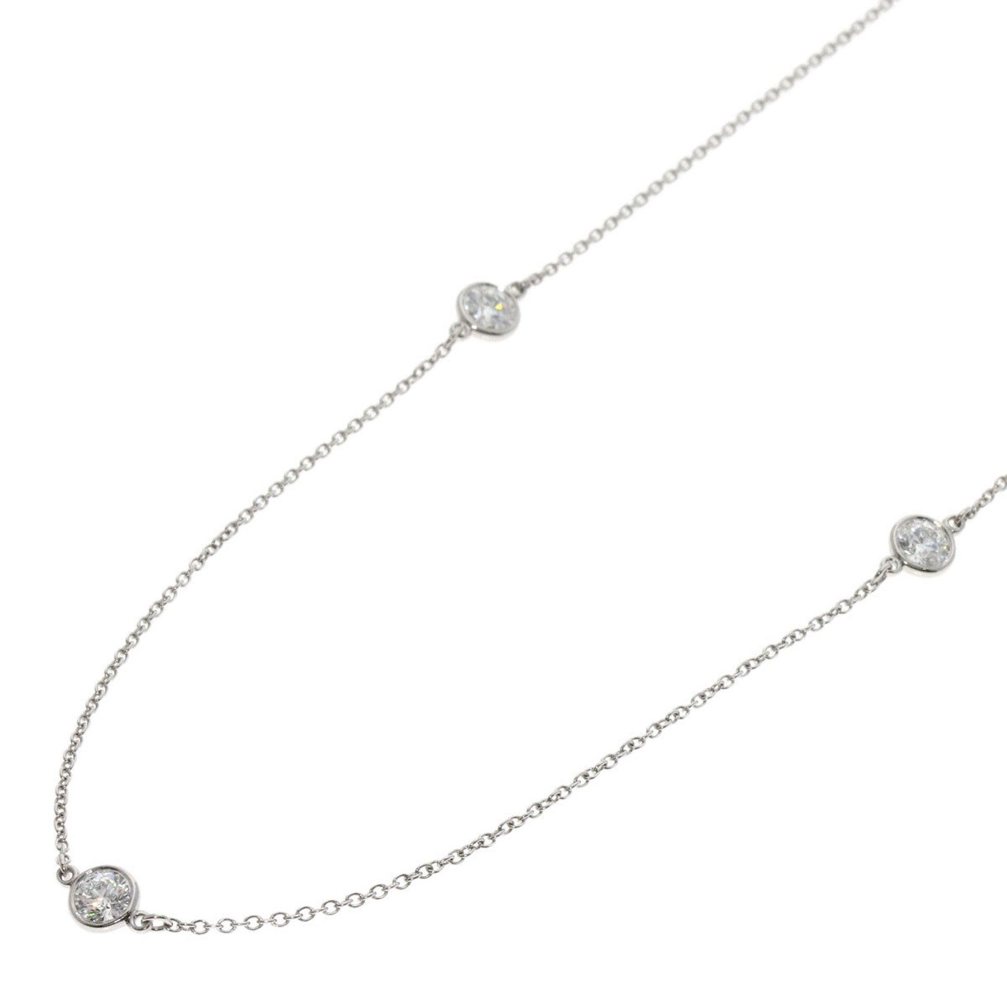 Tiffany & Co. By the Yard 5P Diamond Necklace Platinum PT950 Women's