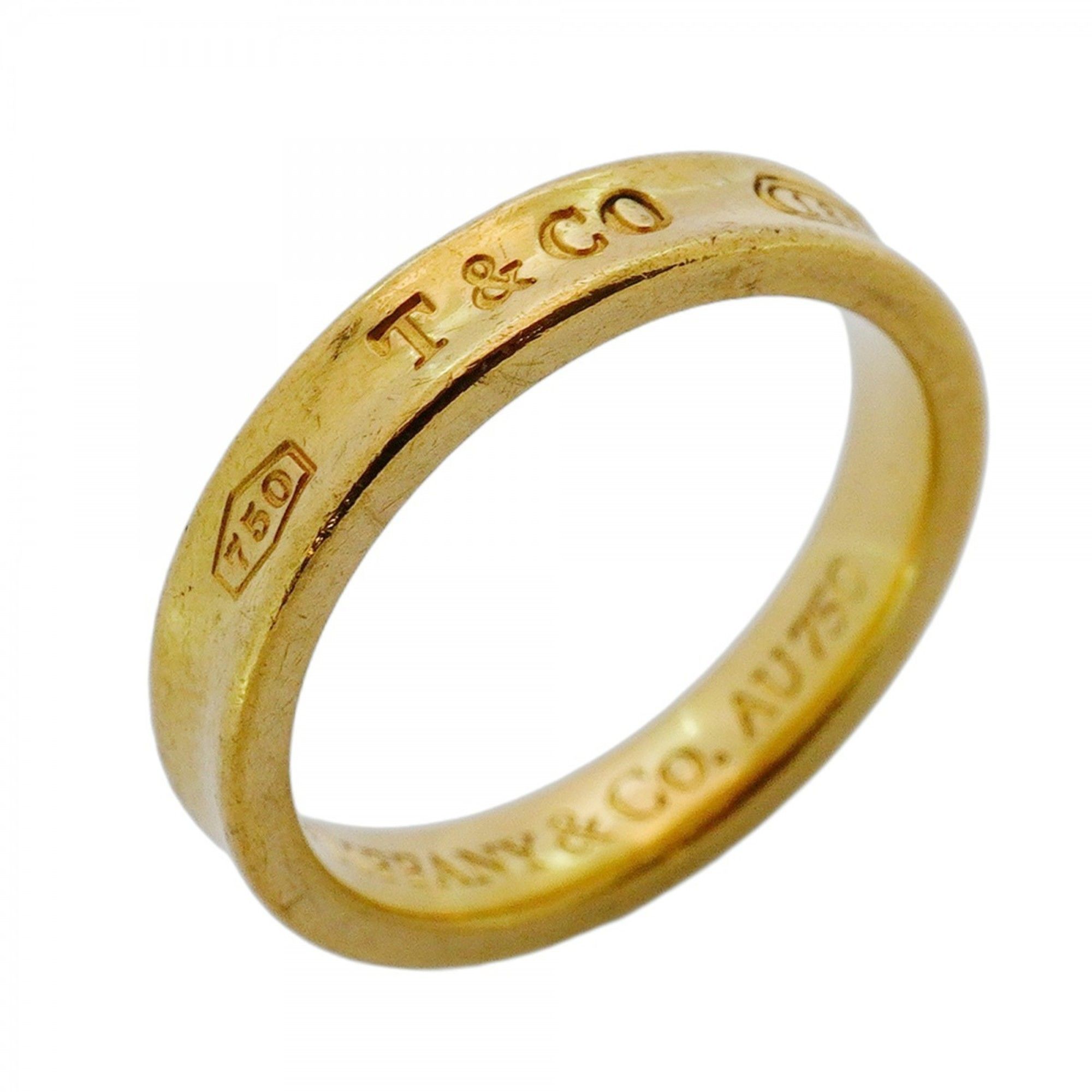 Tiffany Narrow Ring 1837 18KYG Yellow Gold Men's Size 15 P1631891