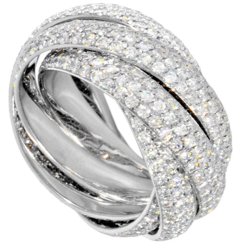 Tiffany & Co. Paloma Melody 5-band ring, diamond, size 10, K18WG, white gold, 14.0g, 5-row, full pav