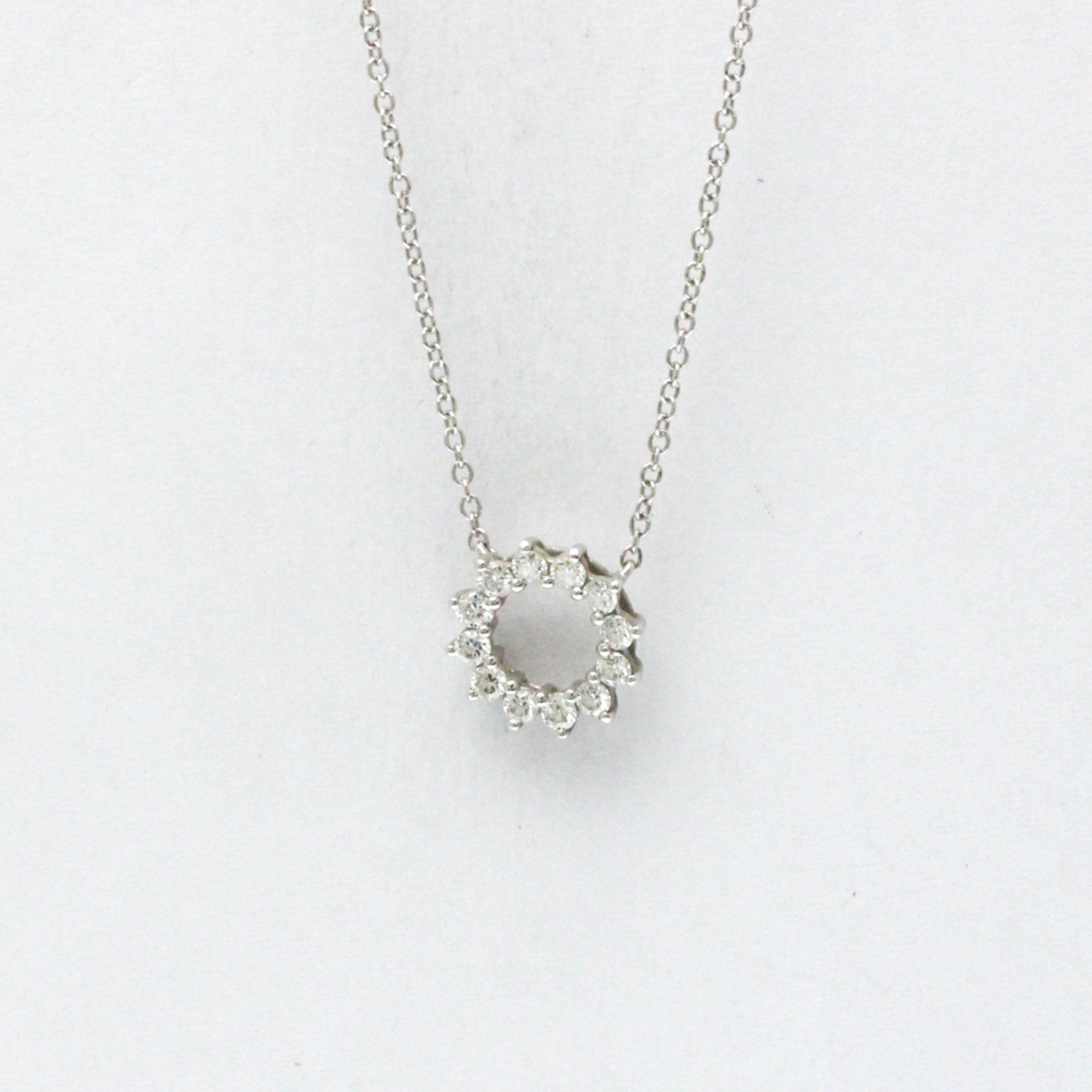 Tiffany Open Circle Mini Necklace Platinum Diamond Men,Women Fashion Pendant Necklace (Silver)