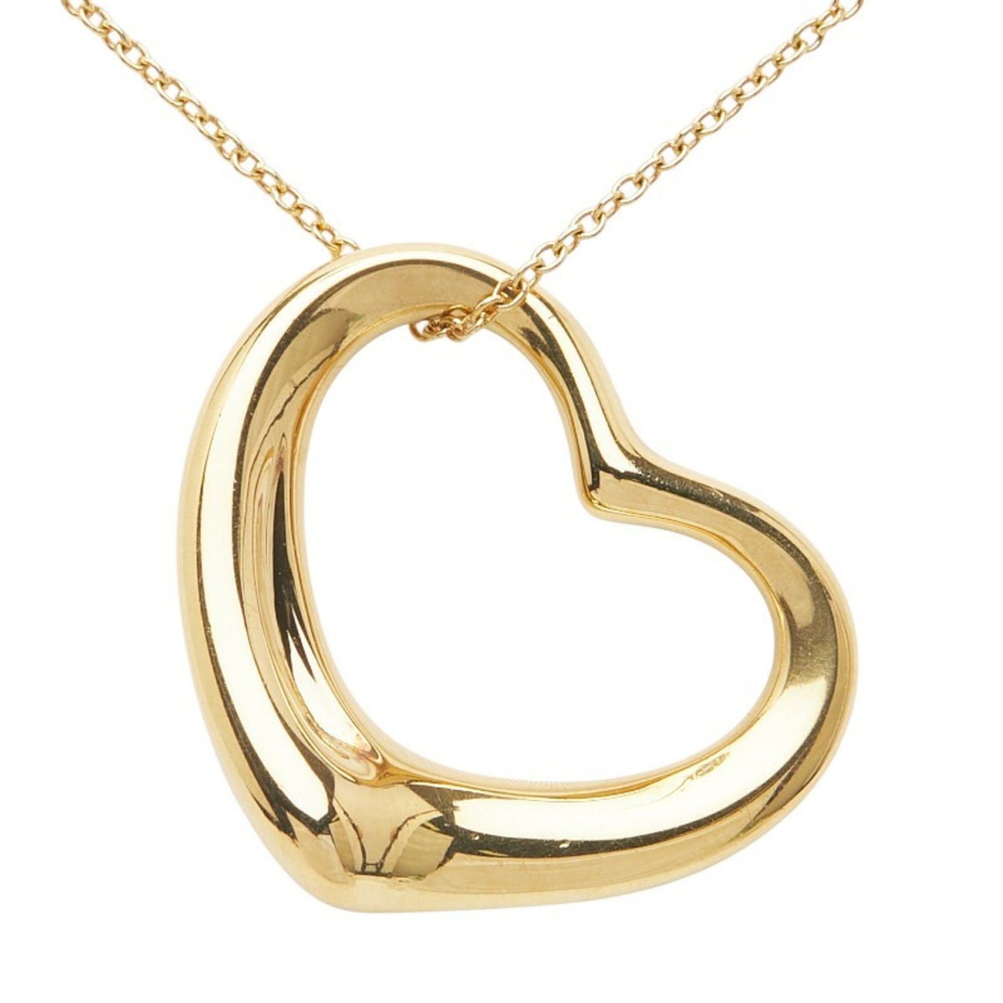 Tiffany & Co. Open Heart Necklace in 18K Yellow Gold for Women.