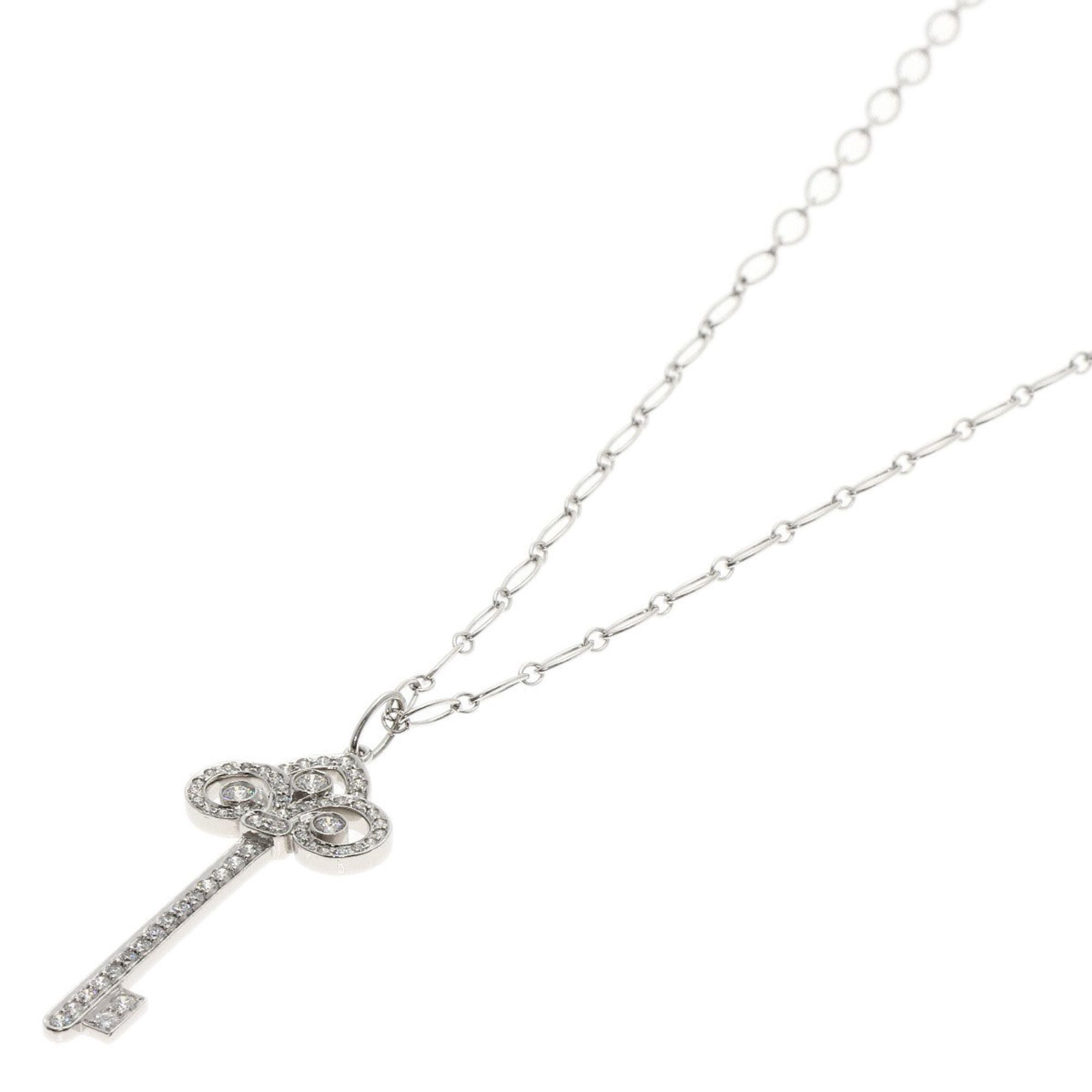 Tiffany Fleur de Risky Diamond Necklace Platinum PT950 K18WG Women's TIFFANY&Co.