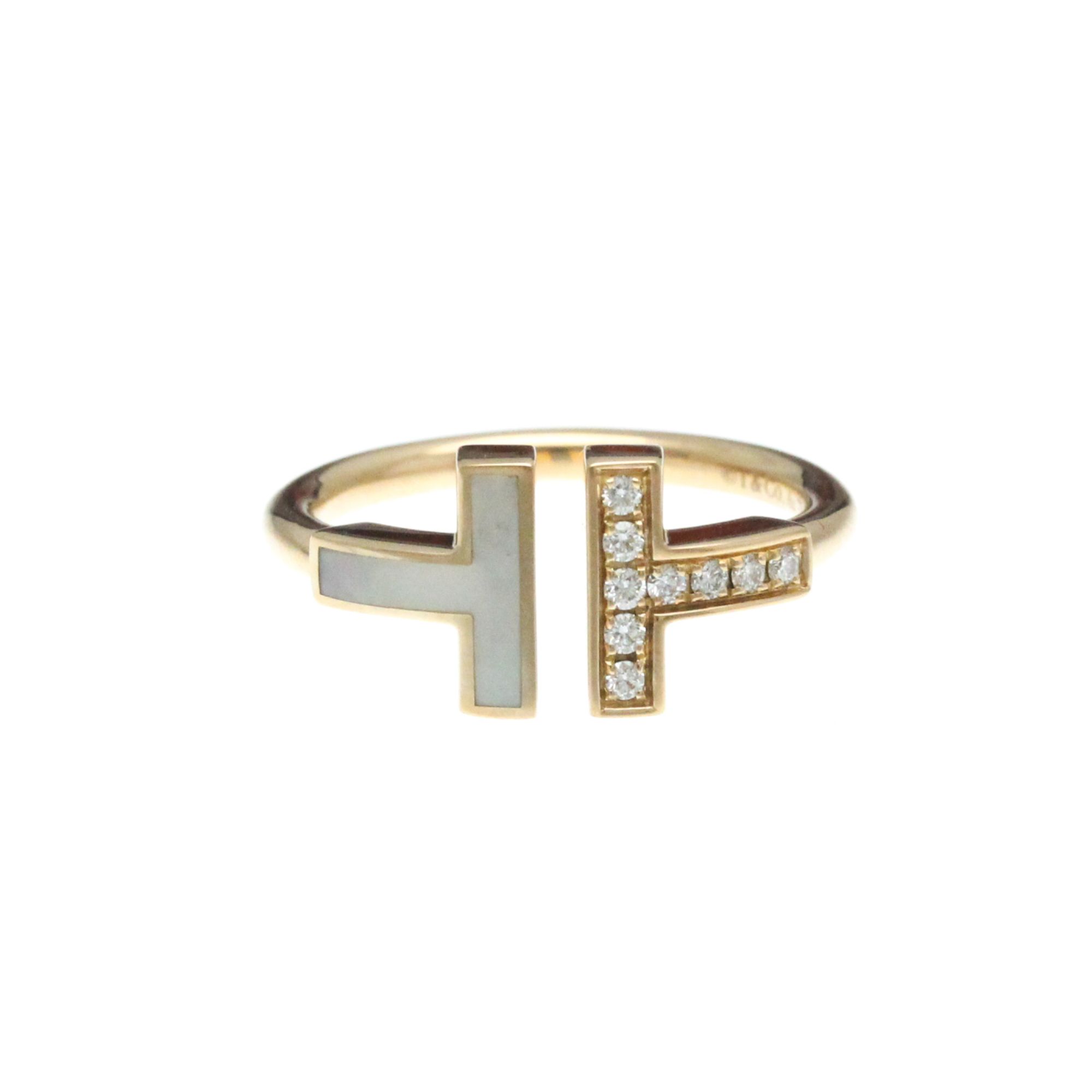 Tiffany T Wire Ring Pink Gold (18K) Fashion Diamond,Shell Band Ring Pink Gold