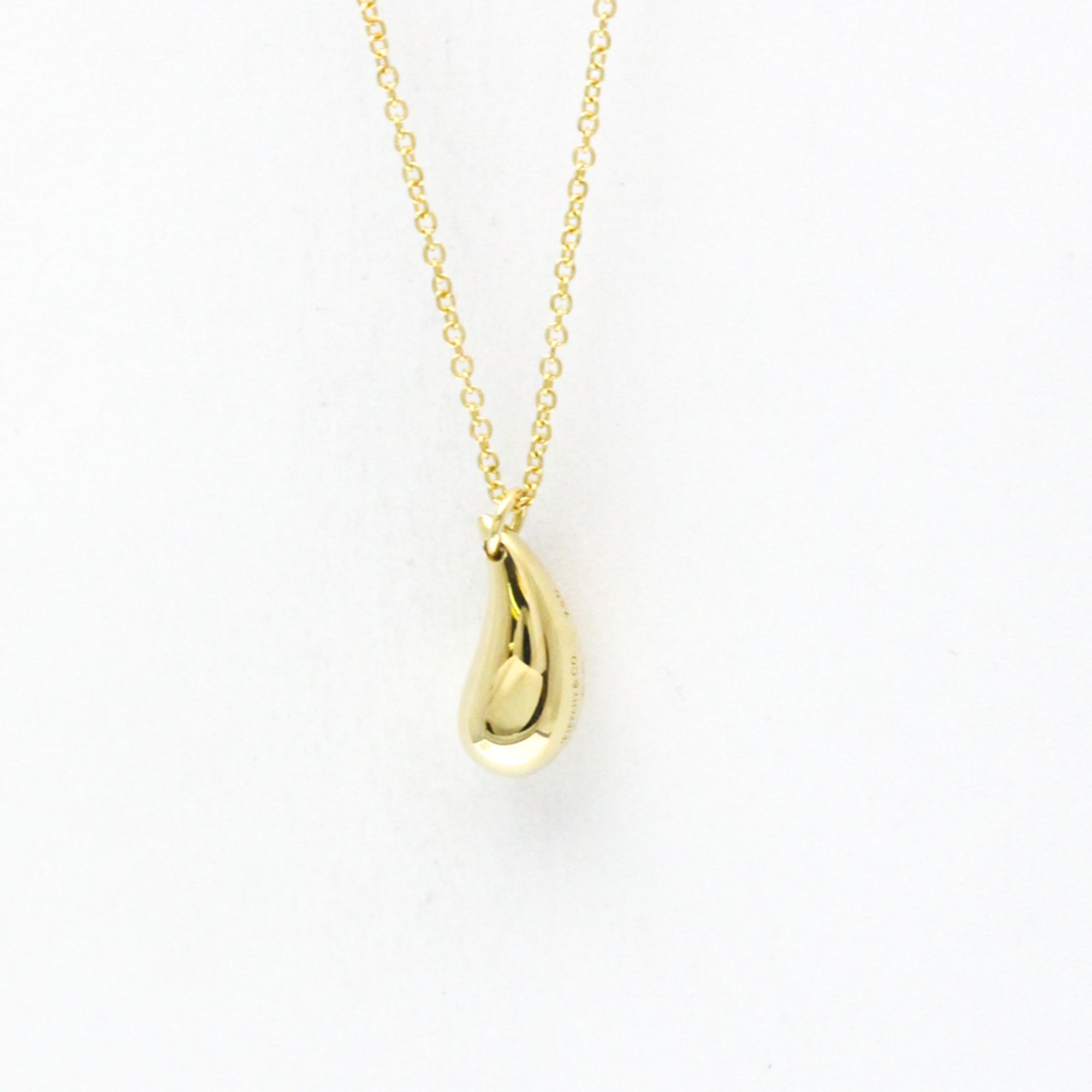 Tiffany Teardrop Necklace Yellow Gold (18K) No Stone Women,Men Fashion Pendant Necklace (Gold)