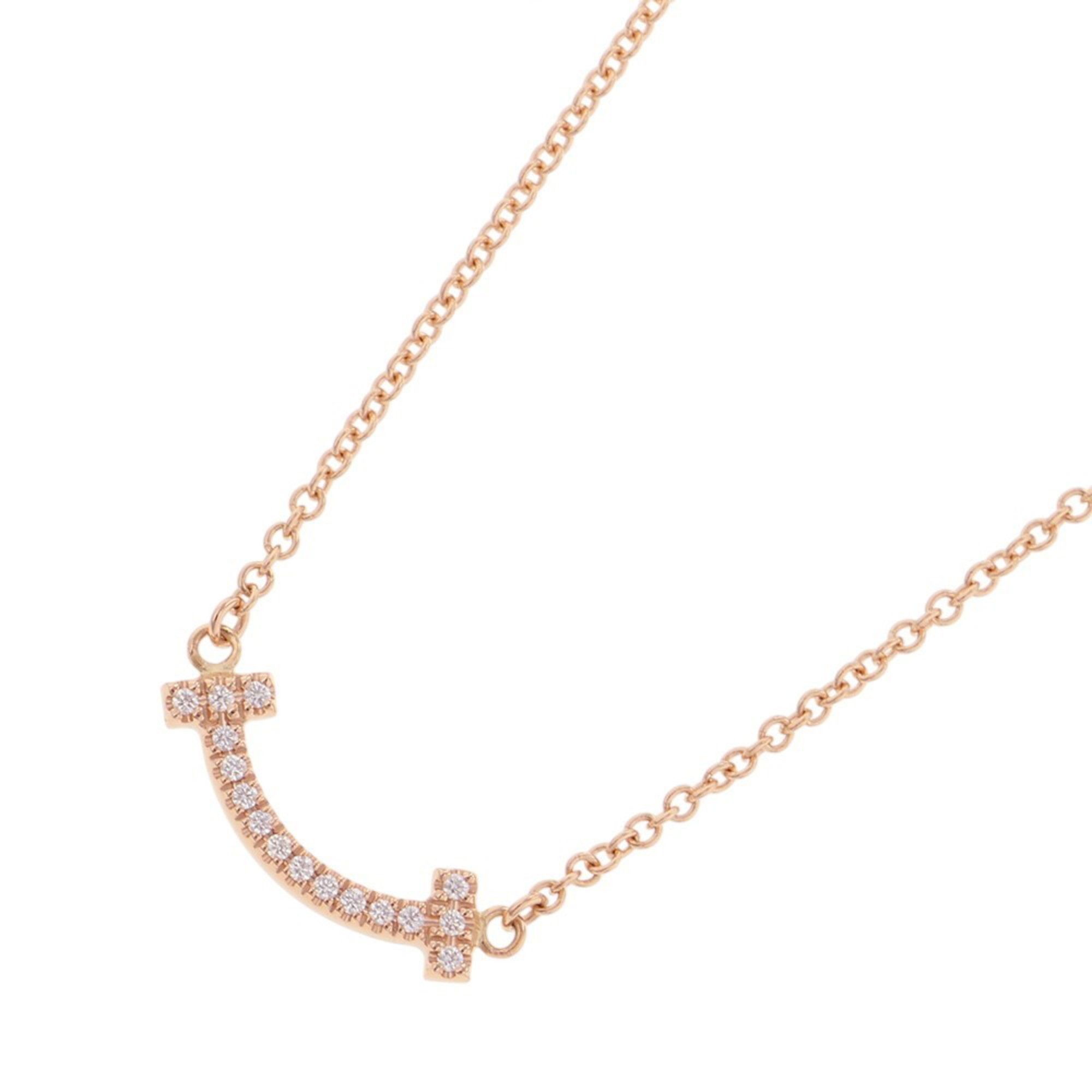Tiffany & Co. T Smile Mini Necklace with 0.03ct Diamonds in 18K Pink Gold (Product Code: 62617772)