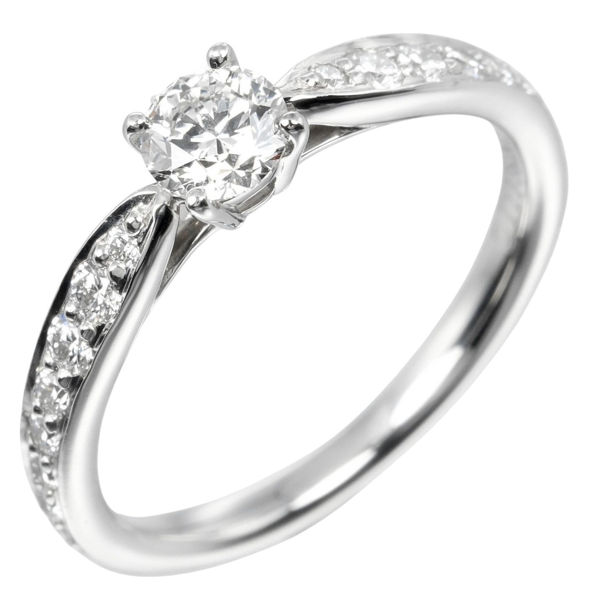 Tiffany Harmony Engagement Ring Size 5 0.25ct VVS2/G/2EX/VG Pt950 Platinum Diamond Approx. 2.75g