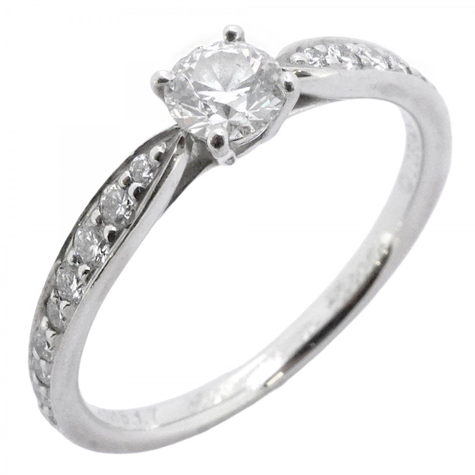Tiffany Harmony Ring, Pt950 Platinum, Diamond 0.26ct, Size 10, Women's