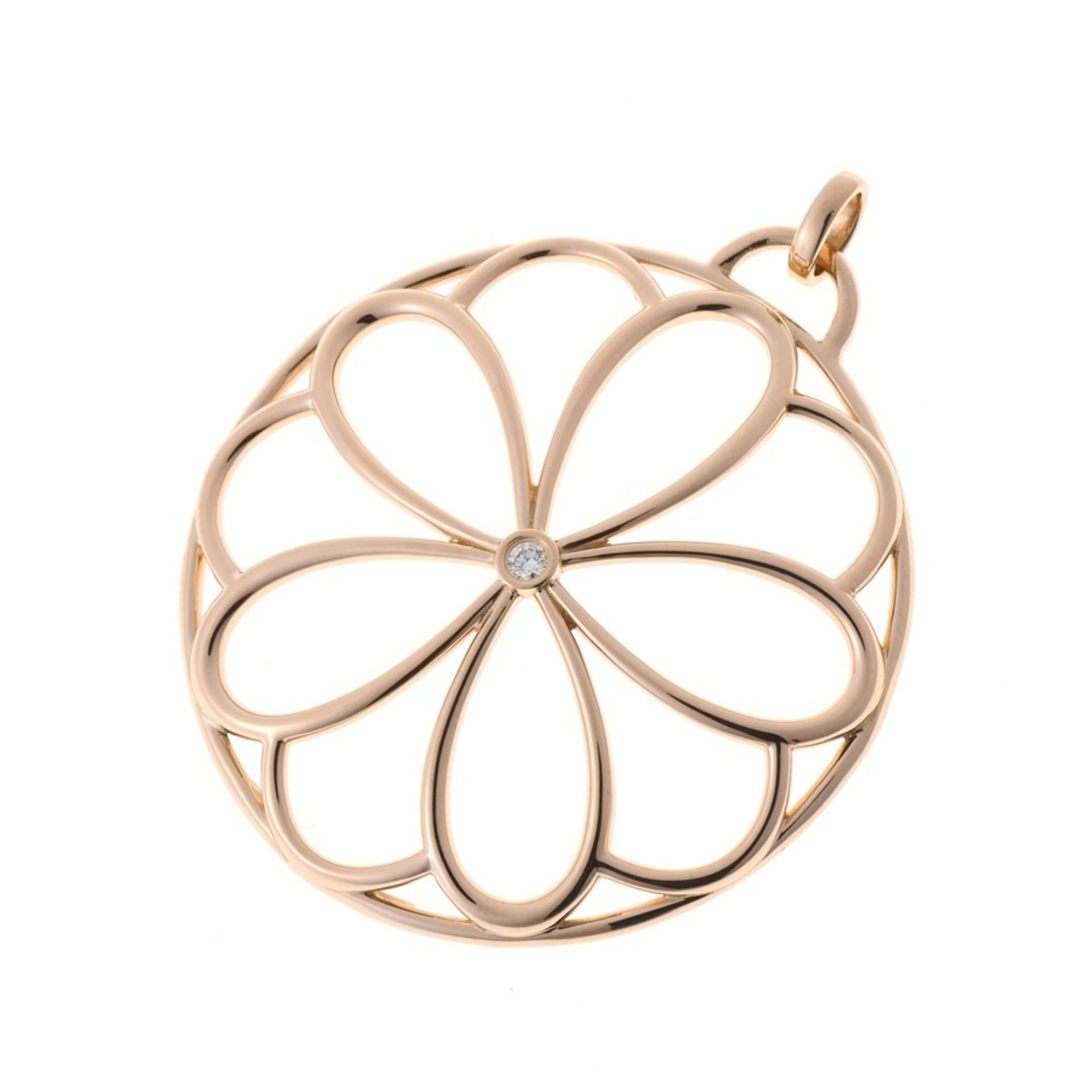 Tiffany & Co. Flower Circle Pendant 18KPG with 1 Diamond B-159360