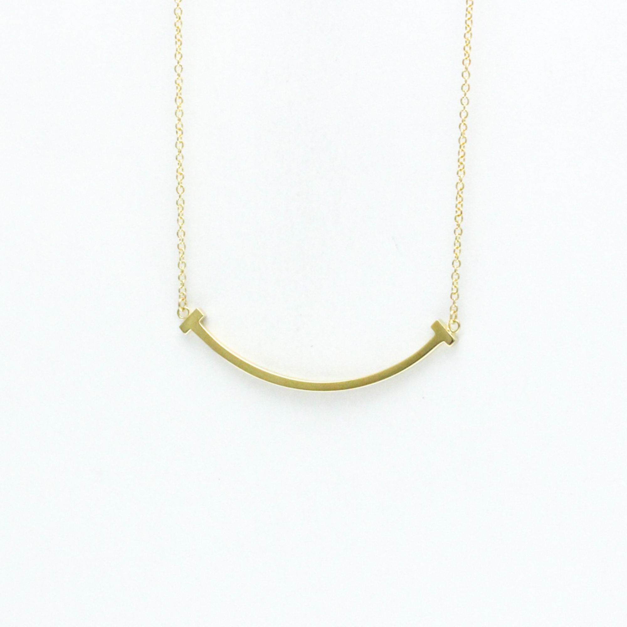 Tiffany T Smile Necklace Small Yellow Gold (18K) No Stone Women,Men Fashion Pendant Necklace (Gold)
