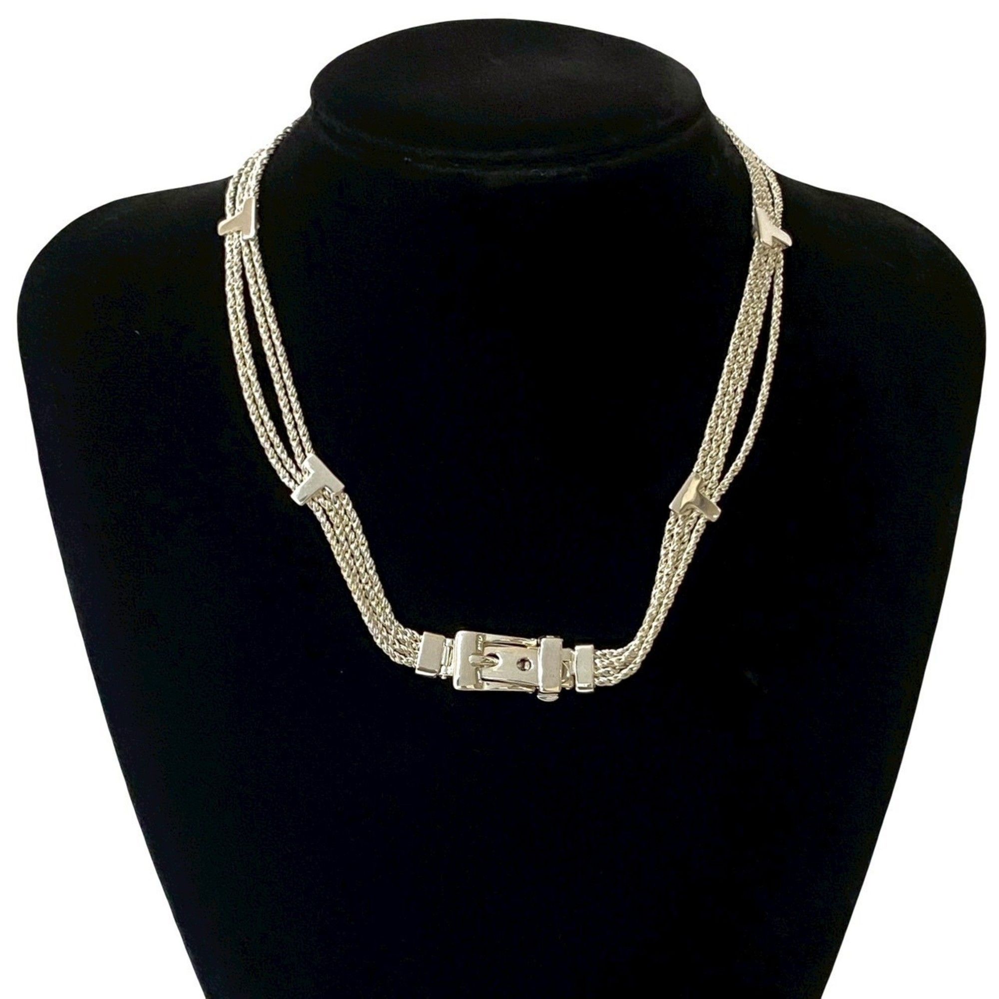 TIFFANY & Co. Tiffany T Rope Belt Necklace, 925 Sterling Silver, Necklace Pendant, Men's/Women's, 45