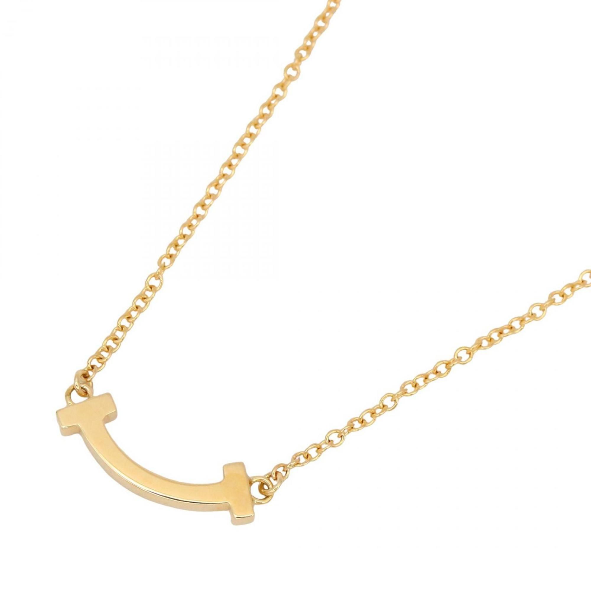 Tiffany & Co. T Smile Mini Necklace, 18K Yellow Gold, Women's, 62617640