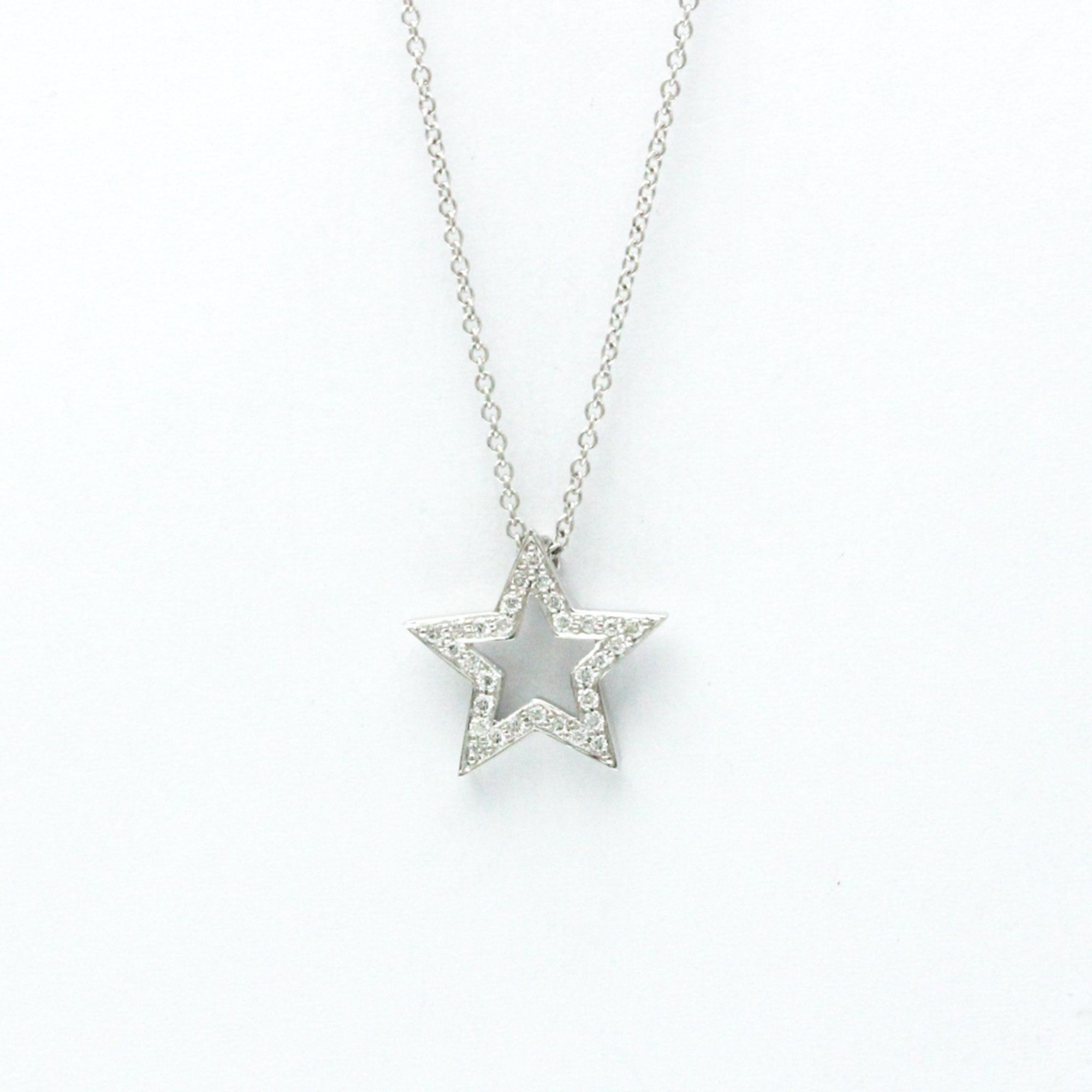 Tiffany Star Diamond Necklace Platinum Diamond Women,Men Fashion Pendant Necklace (Silver)