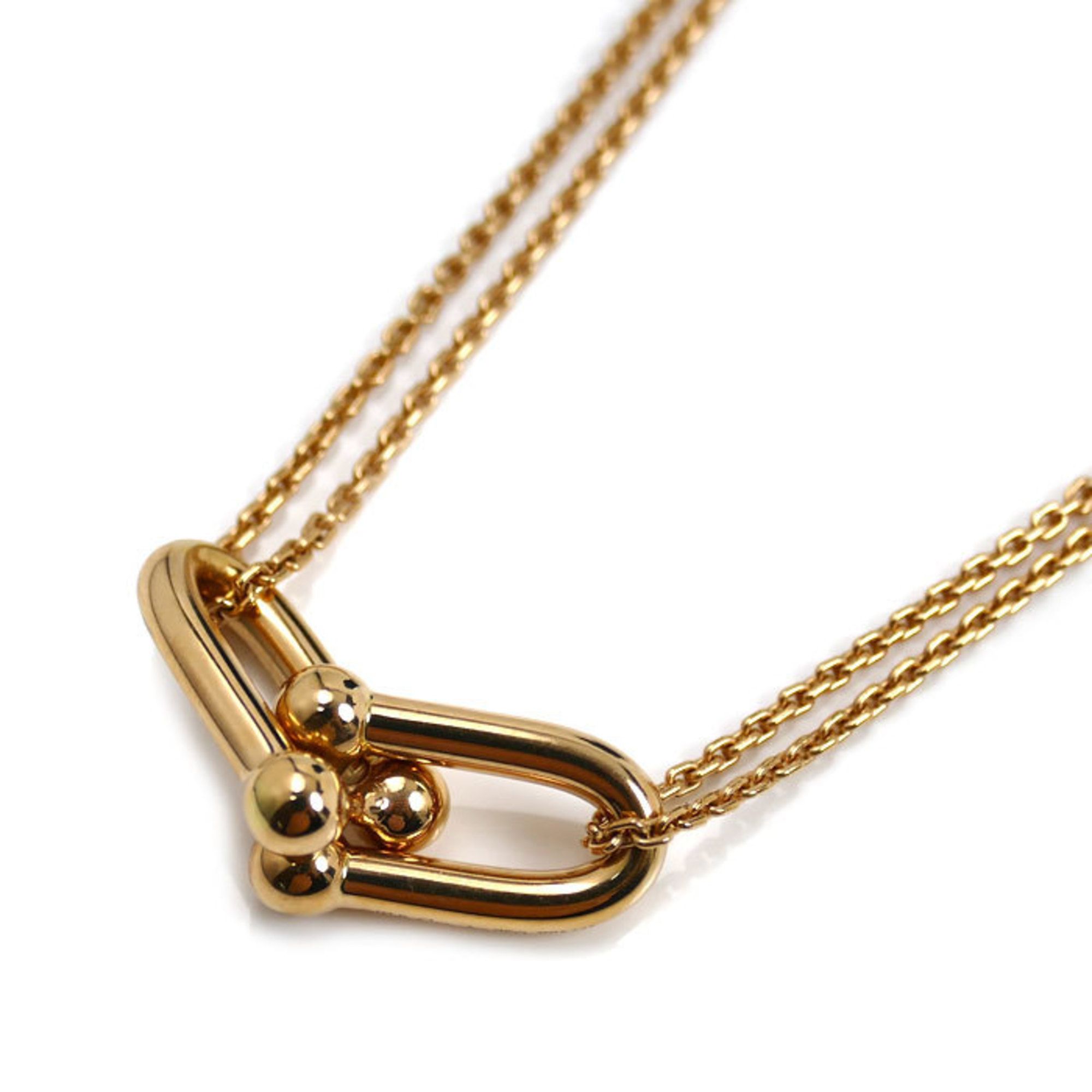 TIFFANY & Co. Tiffany 18KPG Pink Gold Hardware Double Link Large Necklace 63982326 13.4g 40cm Women'