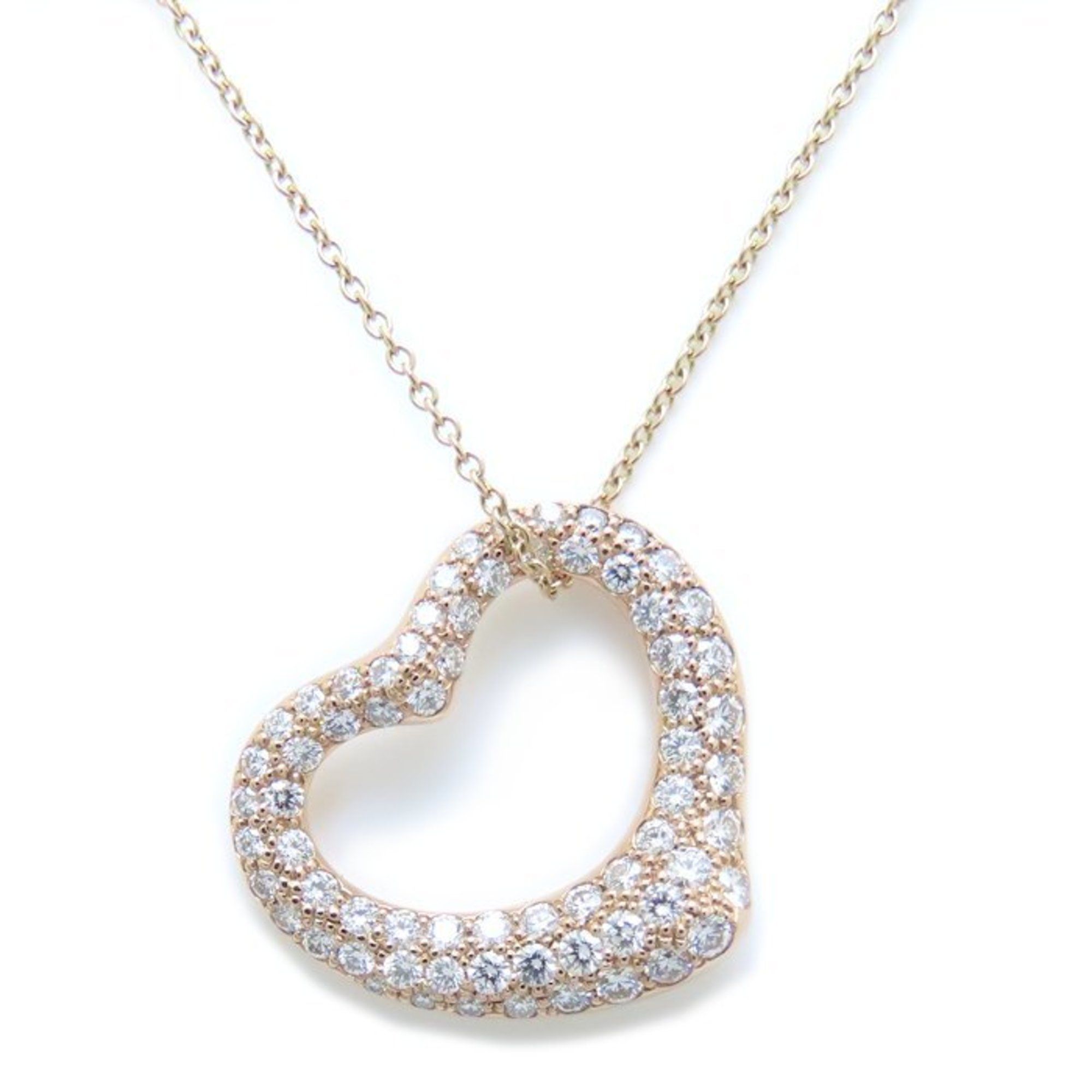 TIFFANY&Co. Tiffany Heart Necklace Diamond Elsa Peretti 750PG Pink Gold K18RG Rose 293941