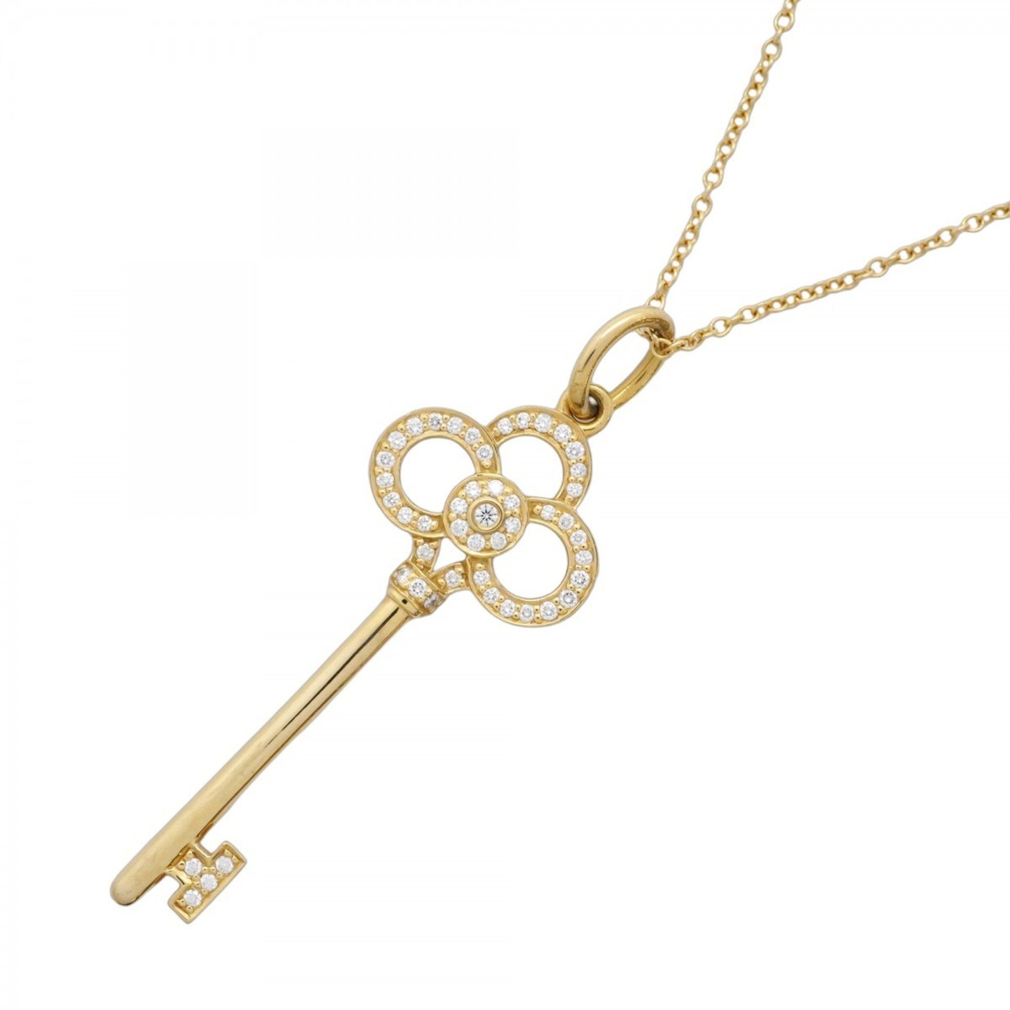 Tiffany Crown Key Necklace in 18K Yellow Gold with Diamonds for Women, P1629434