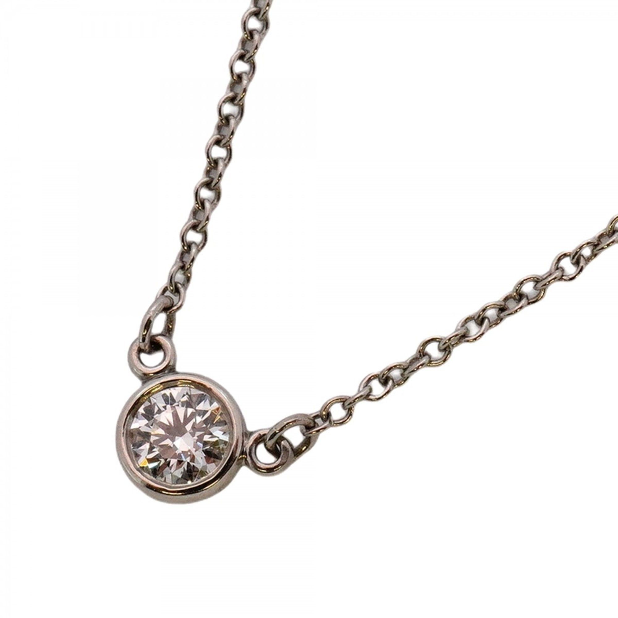 Tiffany Necklace By the Yard 1PD Pt950 Platinum Diamond Women's