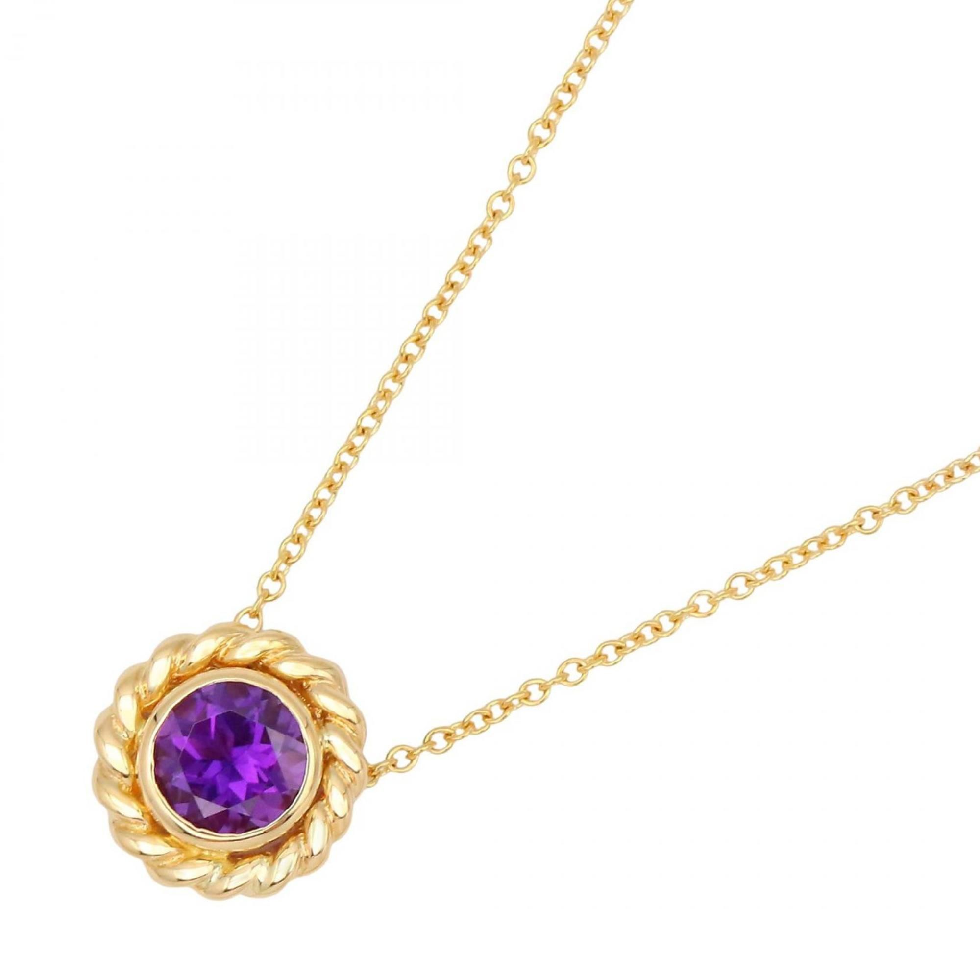 Tiffany & Co. Amethyst Necklace, 18K Yellow Gold, Women's, Purple and Gold