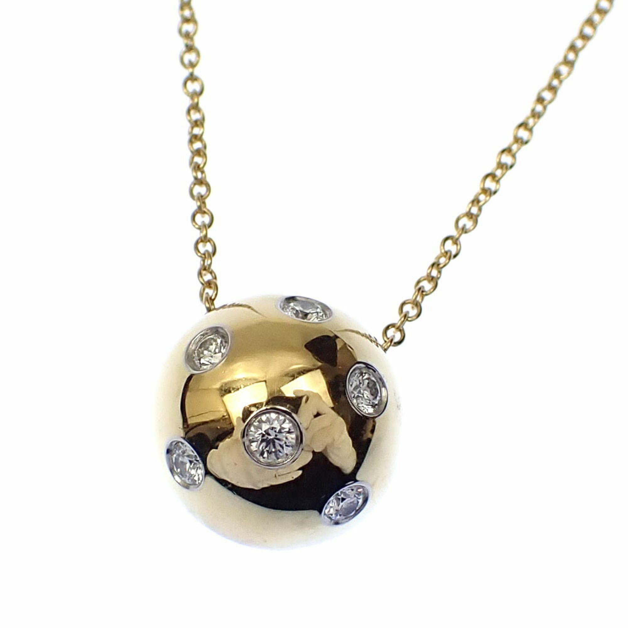 Tiffany & Co. Dots Ball Necklace for Women, 18K Yellow Gold, Platinum, Diamond, 5.6g, 750, C2028232