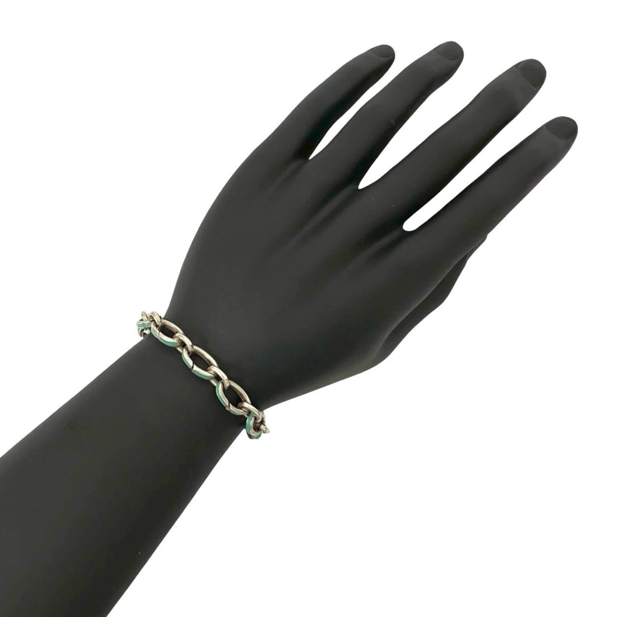 TIFFANY & Co. Tiffany Clasping Bracelet, Silver 925 Chain Bangle, 34966