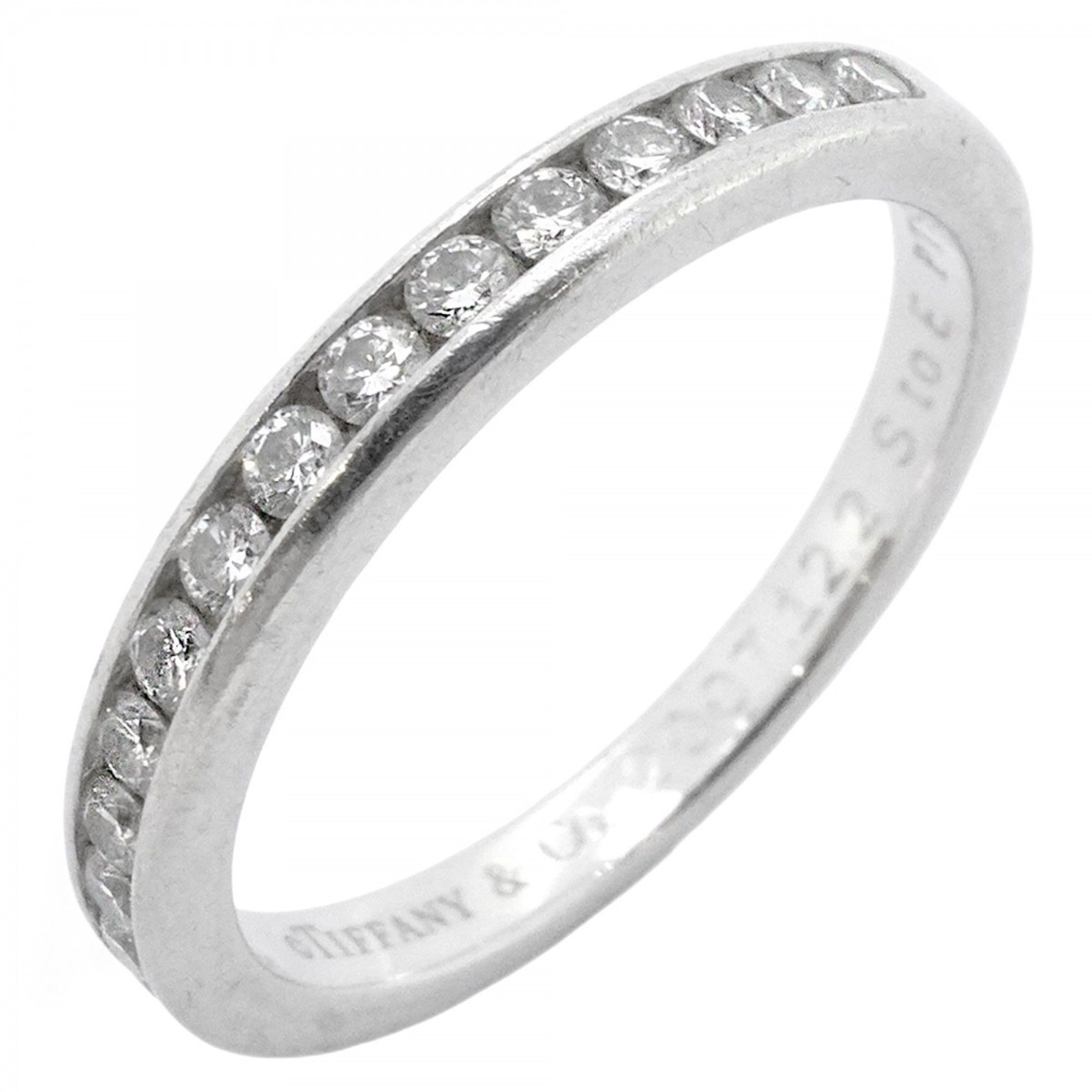 Tiffany Ring, Channel Setting, Half Eternity, Pt950 Platinum, Diamond, Size 9, Women's, P1666090