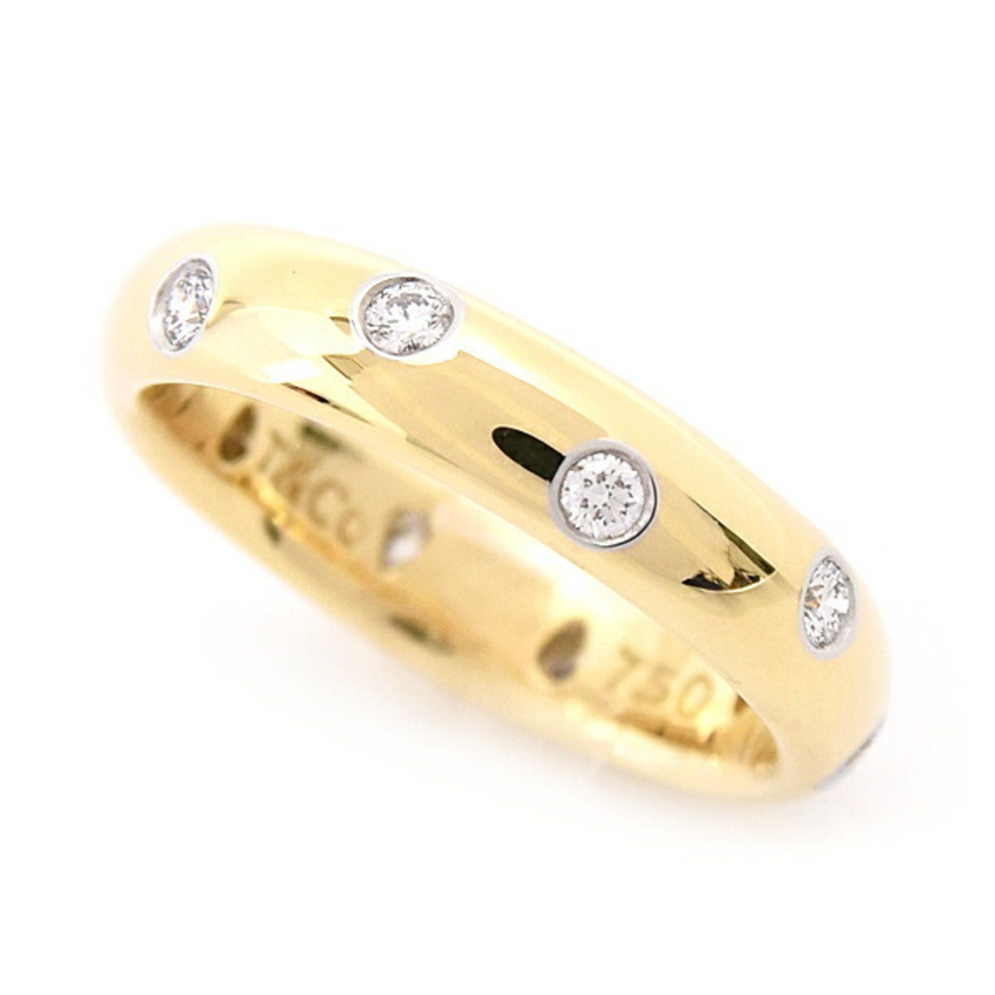 Tiffany Women's Dots Ring Yellow Gold Platinum 750YG x PT950 TIFFANY