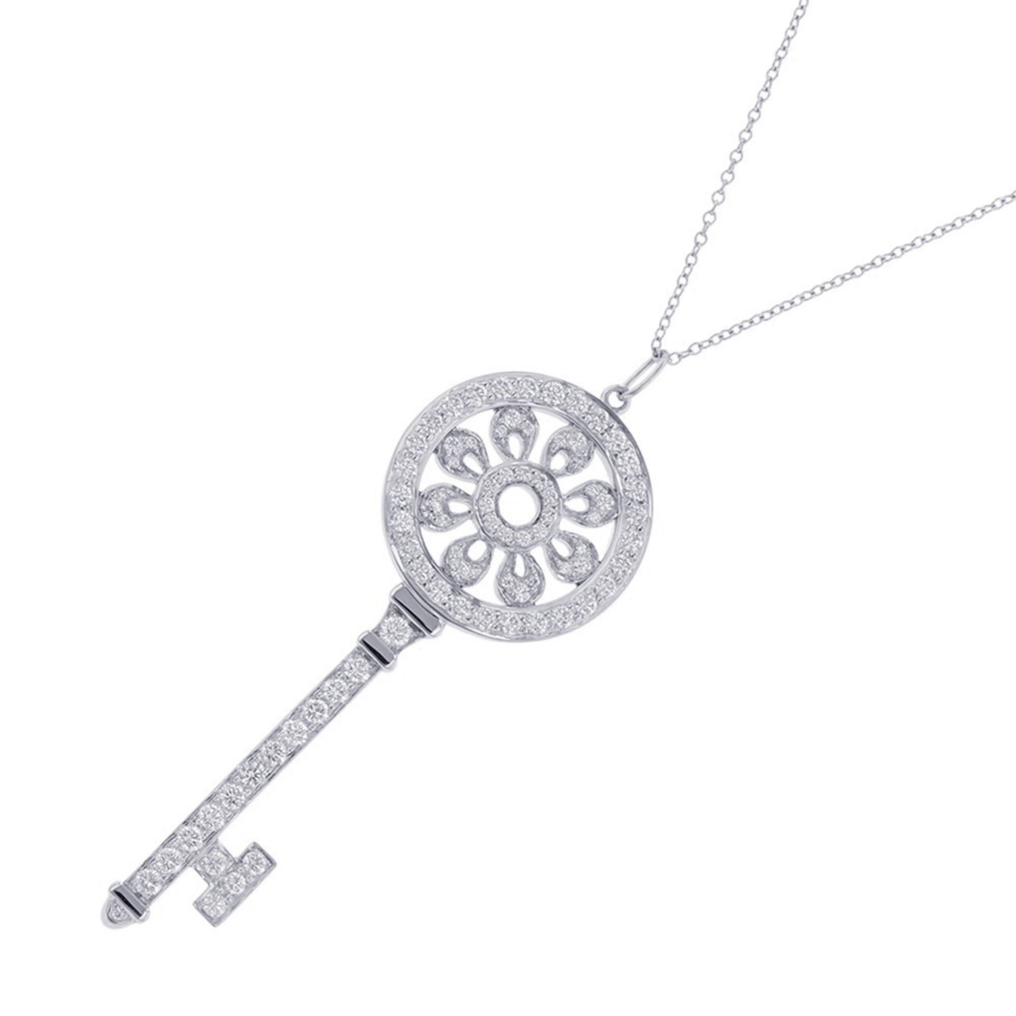 Tiffany & Co. Petal Key Pendant with Diamond in Pt950 Platinum (GRP02521)