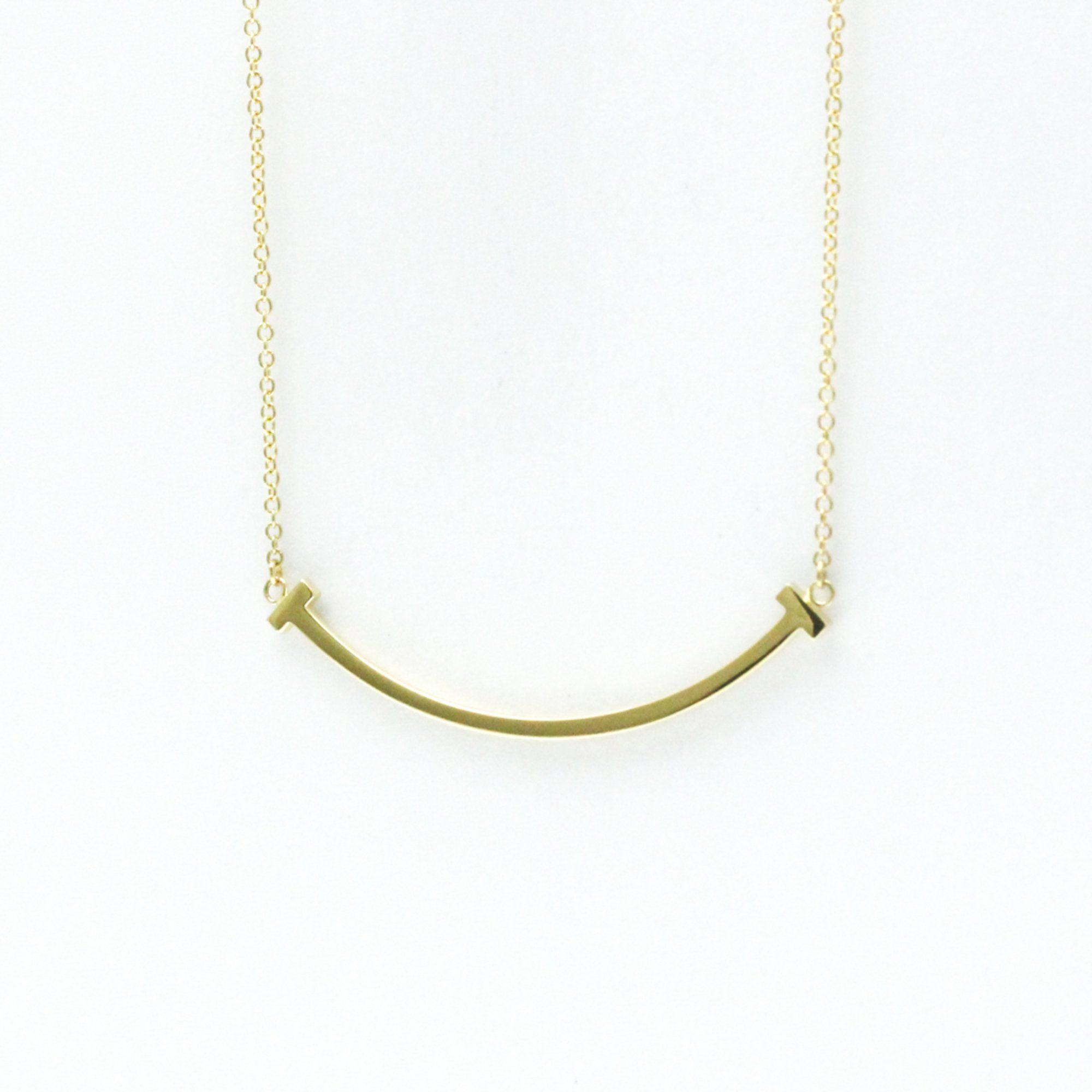 Tiffany T Smile Necklace Yellow Gold (18K) No Stone Men,Women Fashion Pendant Necklace (Gold)