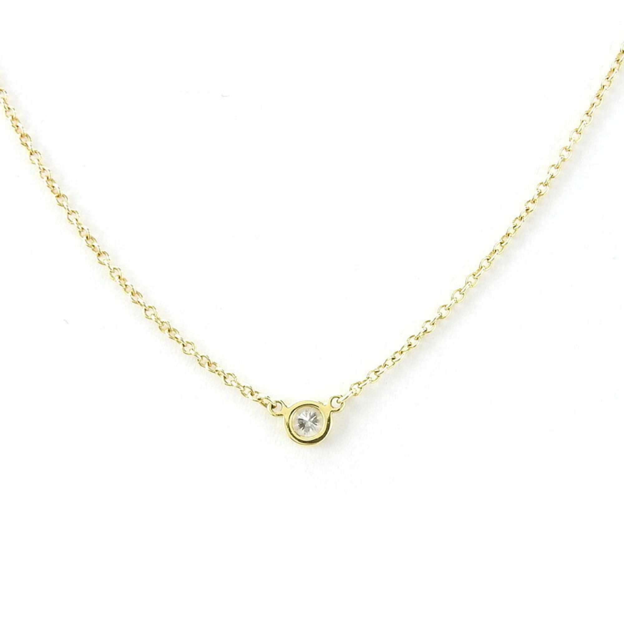 Tiffany Necklace Via the Yard 750 K18 YG Yellow Gold Diamond Accessories Elsa Peretti Women's TIFFAN