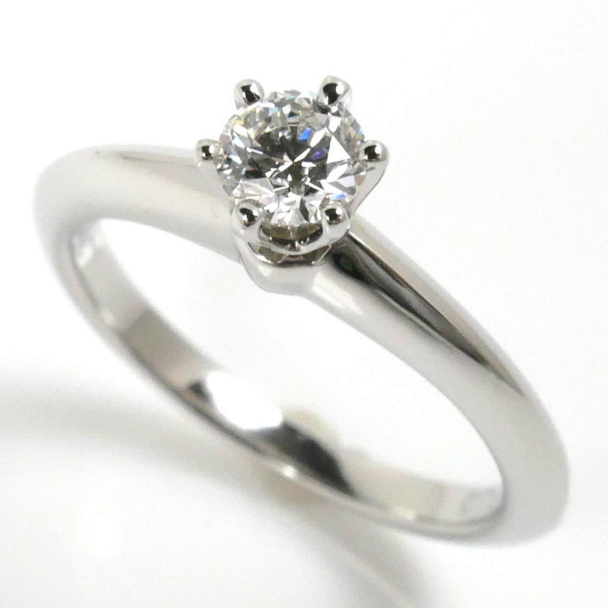 TIFFANY&Co. Tiffany Pt950 Platinum Solitaire Diamond Ring, 0.26ct, Size 6.5, 4.0g, Women's