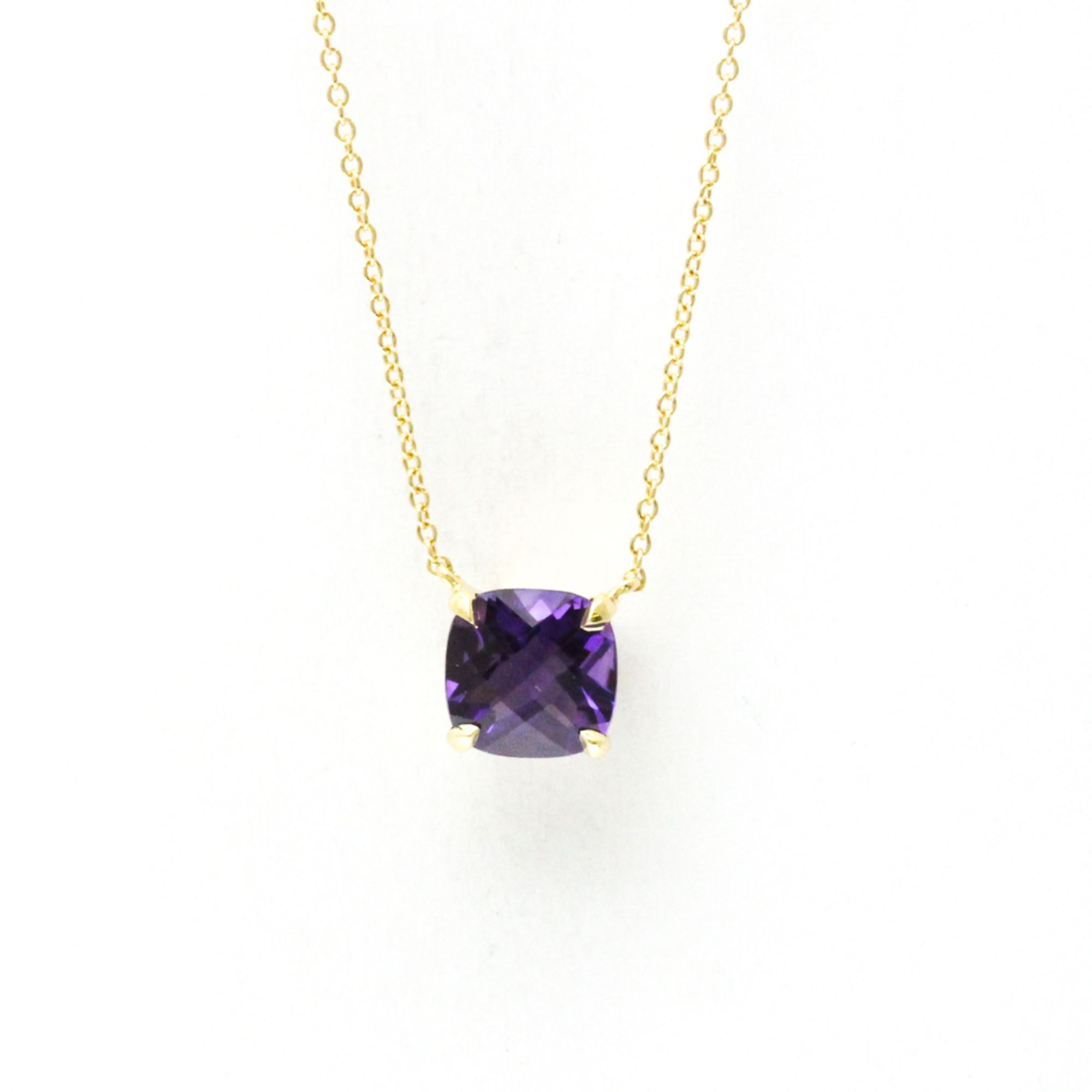 Tiffany Sparkler Amethyst Necklace Yellow Gold (18K) Amethyst Men,Women Fashion Pendant Necklace (Go