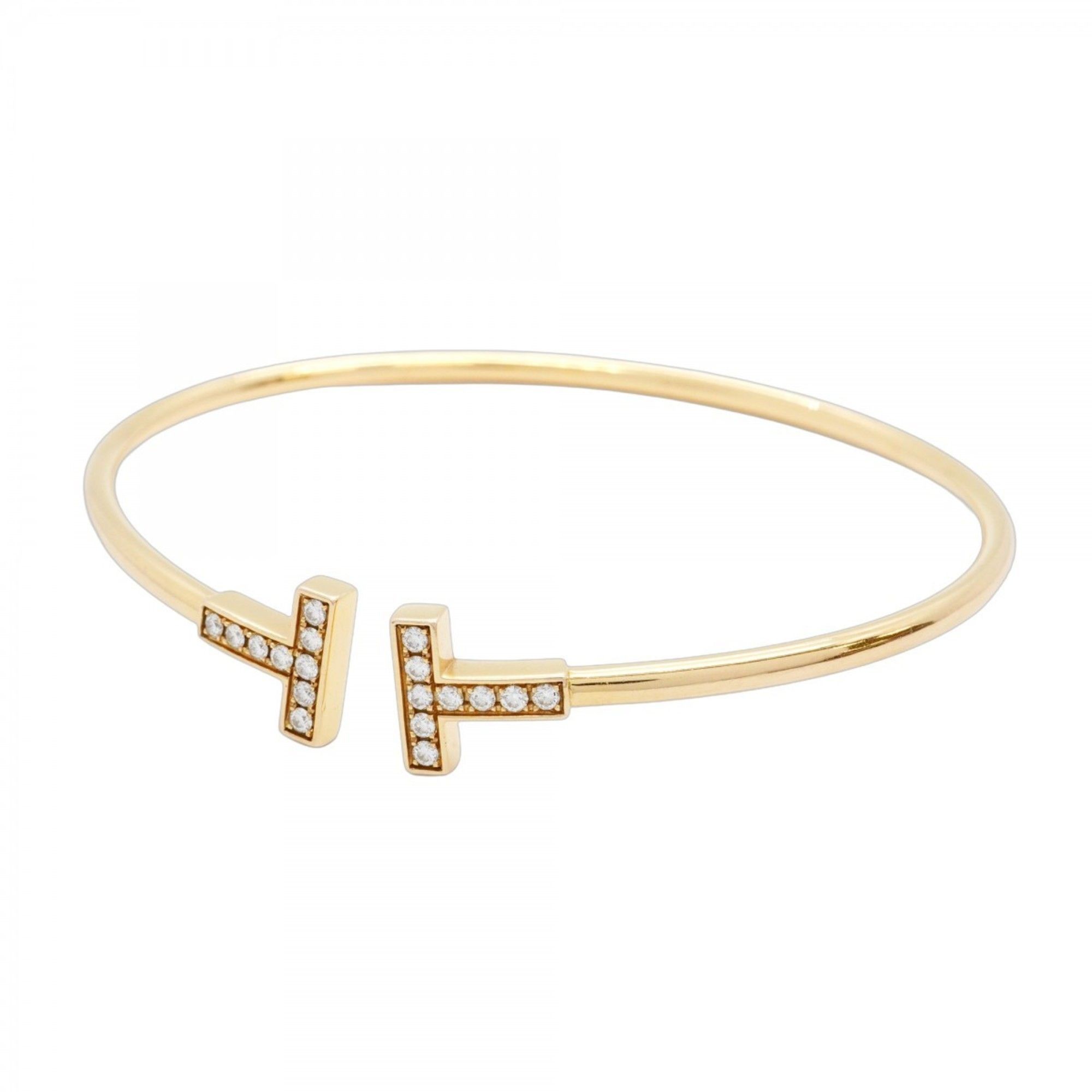 Tiffany Bangle T-Wire 18KYG Yellow Gold Diamond Women's