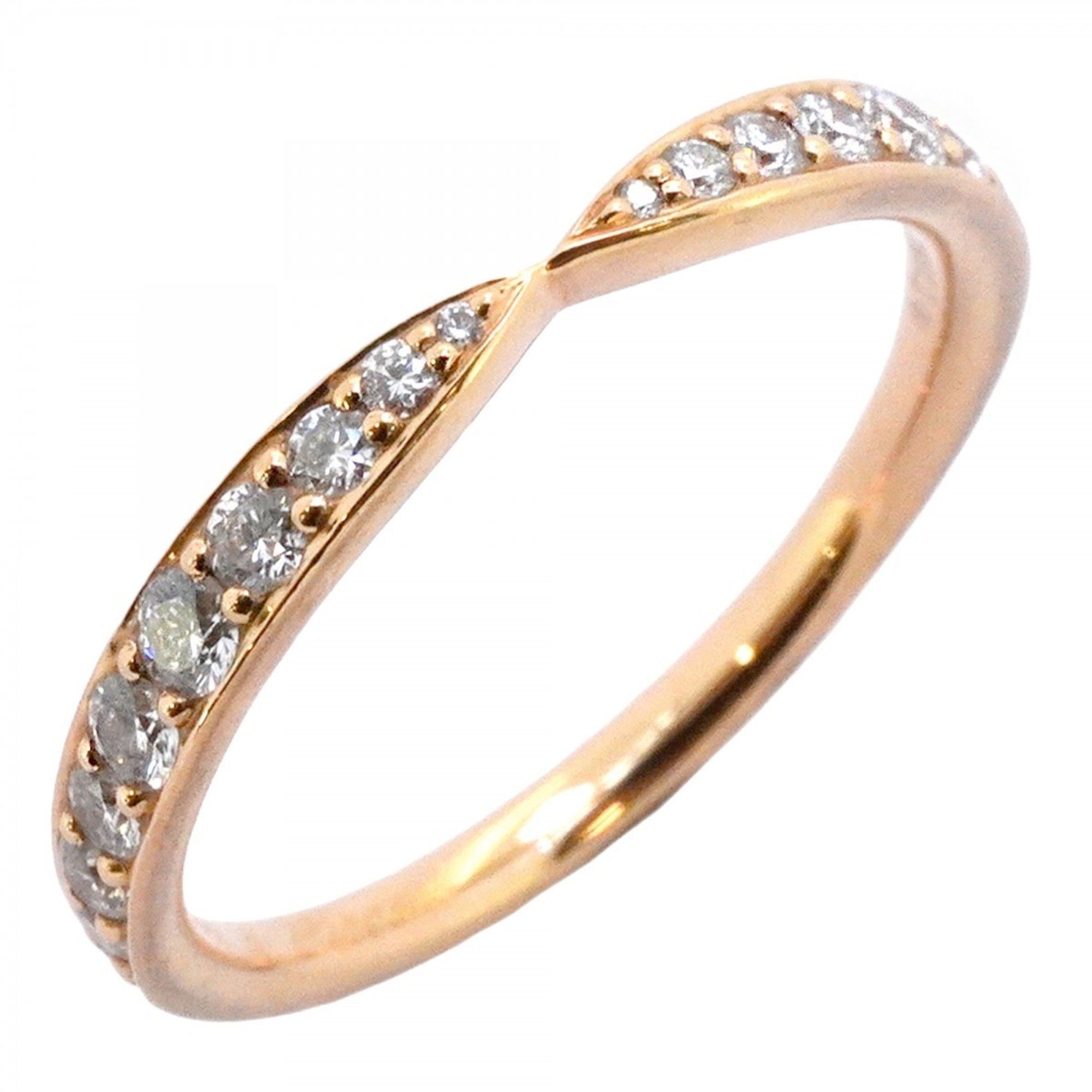Tiffany Harmony Beaded Ring, 18K Pink Gold with Diamonds, Size 9, Women's