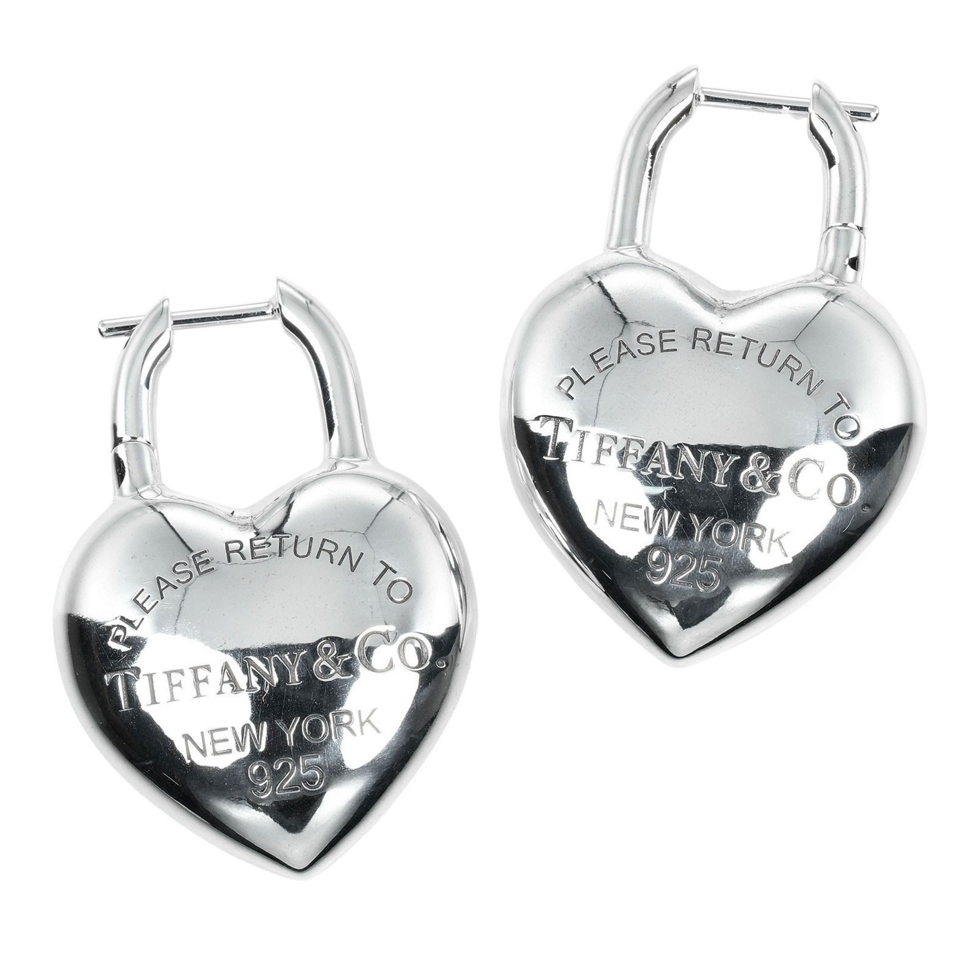 Tiffany & Co. Return to Full Heart Earrings, 925 Silver, Approx. 21.82g