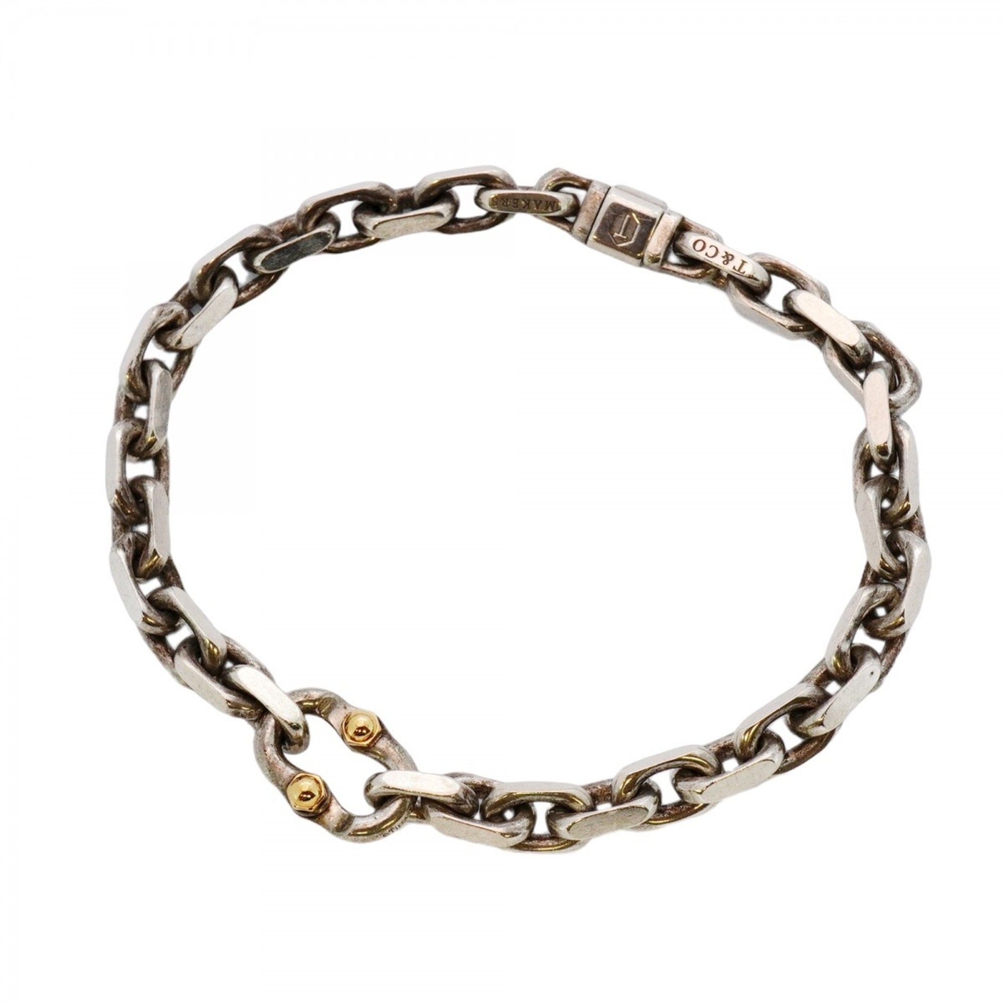 Tiffany Bracelet Makers 18KYG Yellow Gold and Silver 925 for Men Women