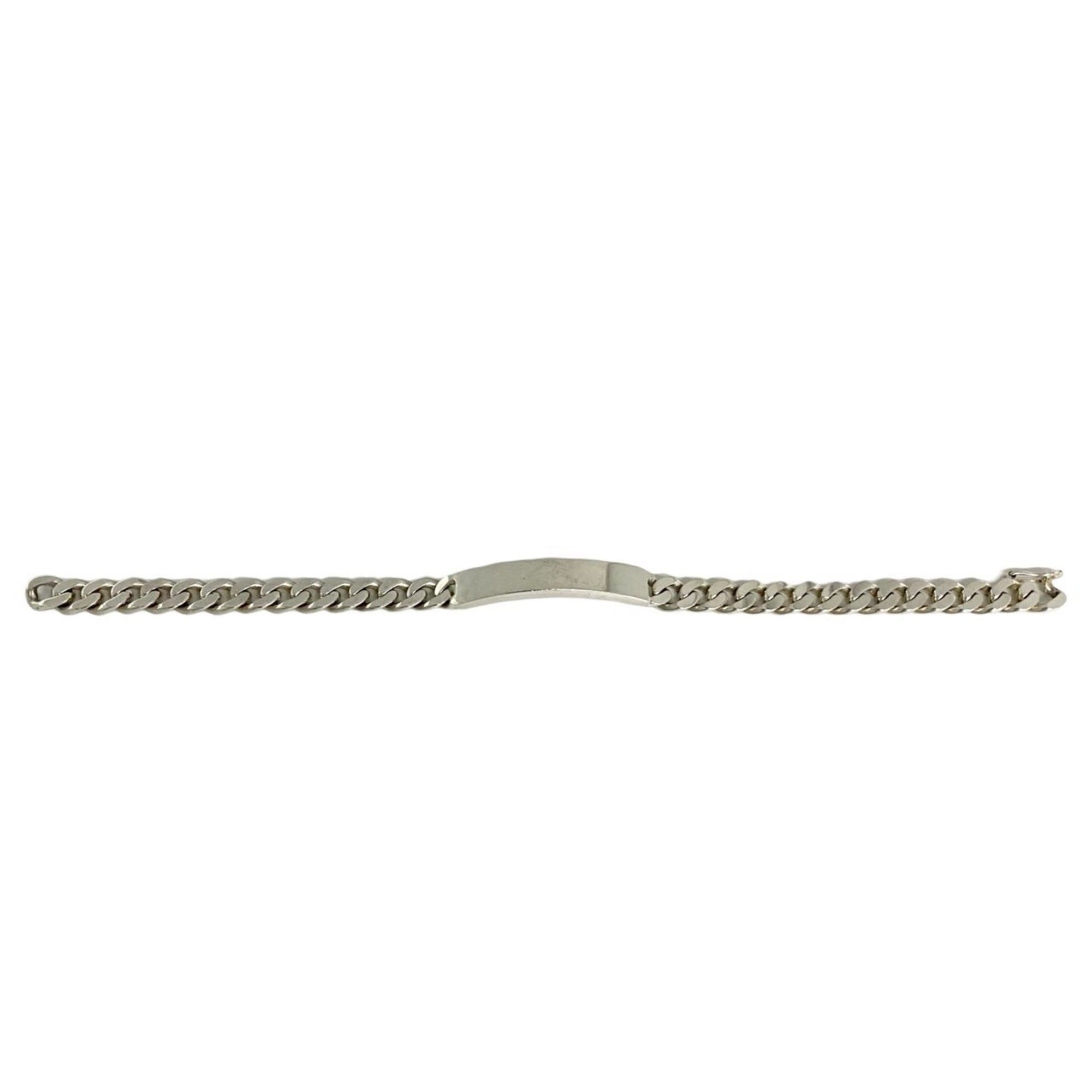 TIFFANY & Co. Tiffany ID Bracelet, 925 Sterling Silver, Curb Chain Bangle, Men's Accessory, 04639