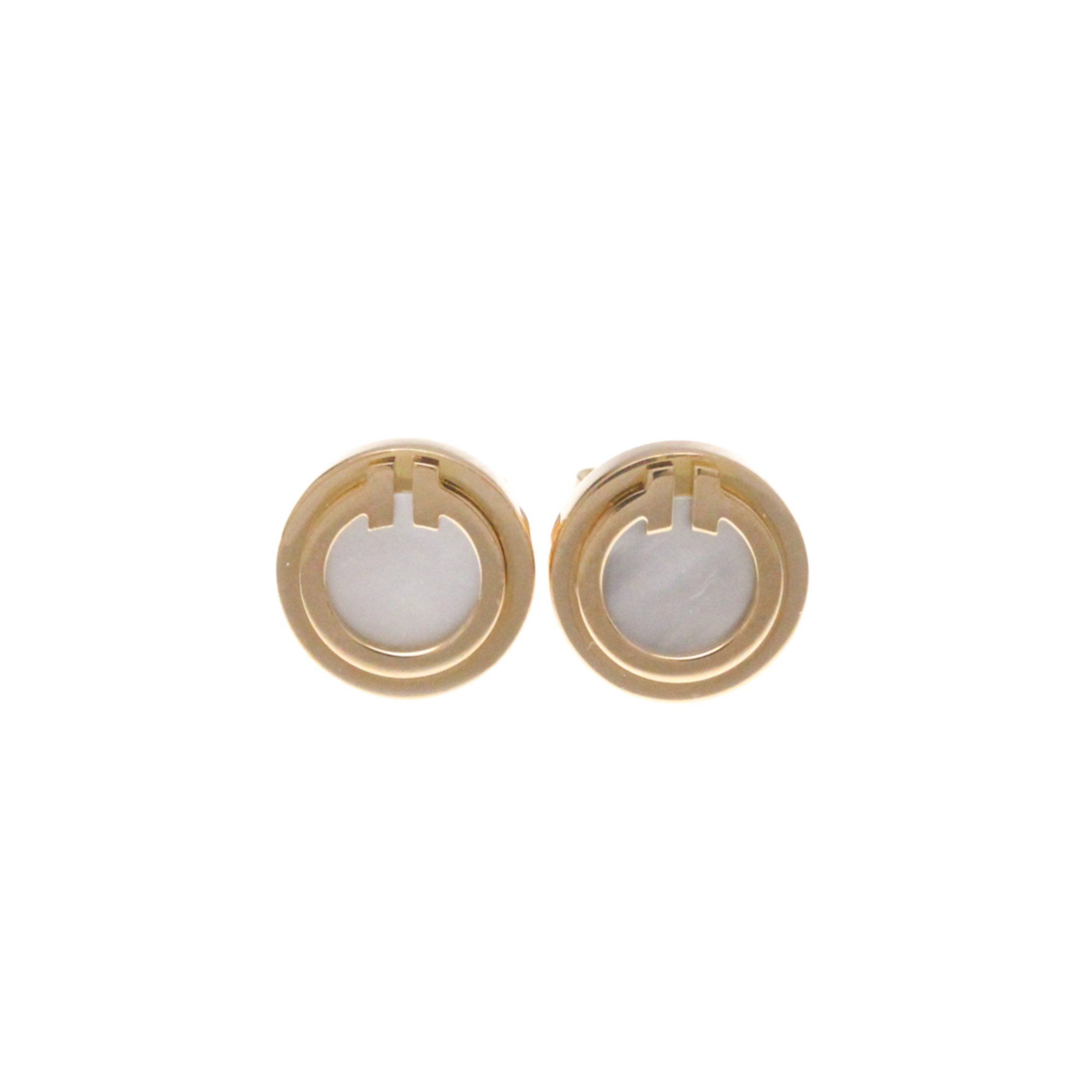 Tiffany Tiffany T Circle Earrings Mother Of Pearl Pink Gold (18K) Stud Earrings Pink Gold