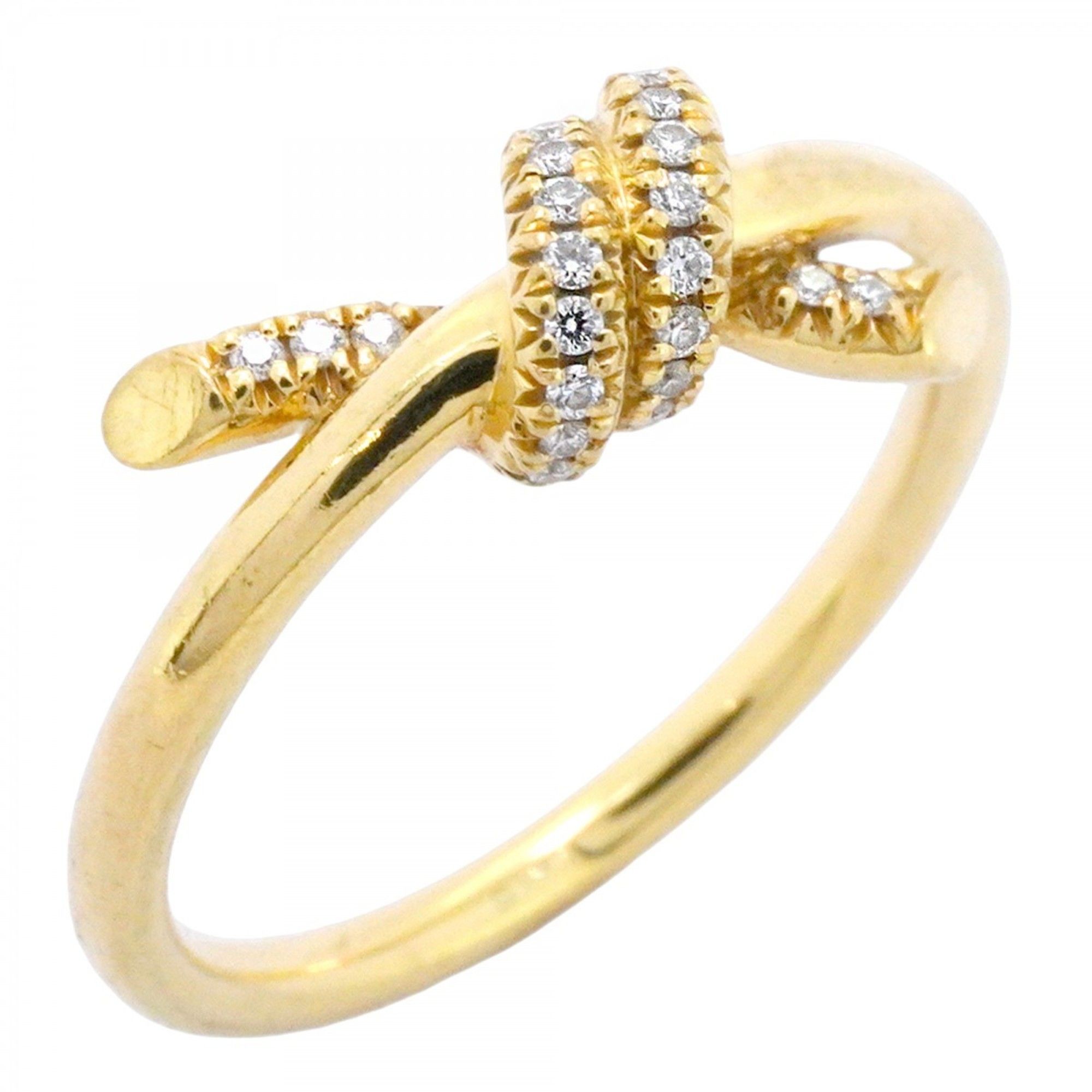 Tiffany Knot Ring, 18K Yellow Gold with Diamonds, Size 9, Women's