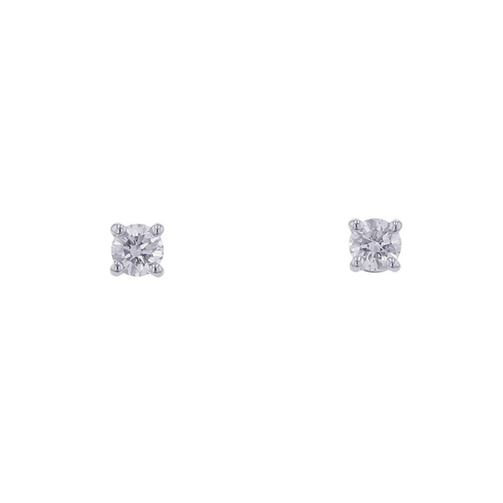 Tiffany & Co. solitaire diamond stud earrings with approximately 0.2 carats of diamonds in Pt950 pla