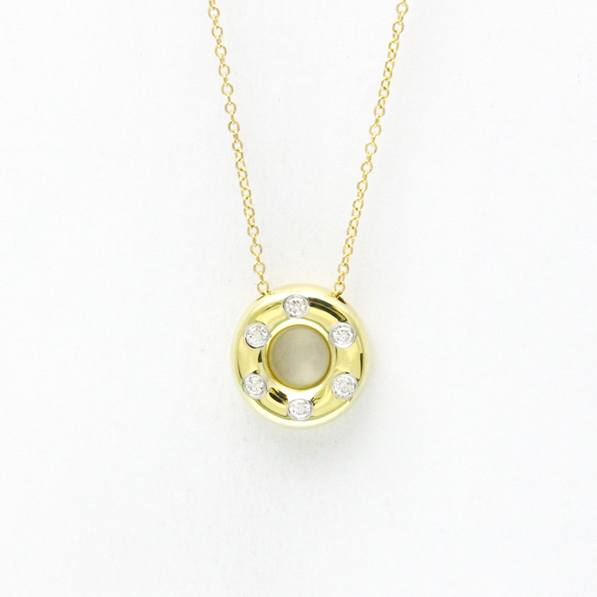 Tiffany Dots Circle Diamond Necklace Yellow Gold (18K),Platinum Diamond Women,Men Fashion Pendant Ne
