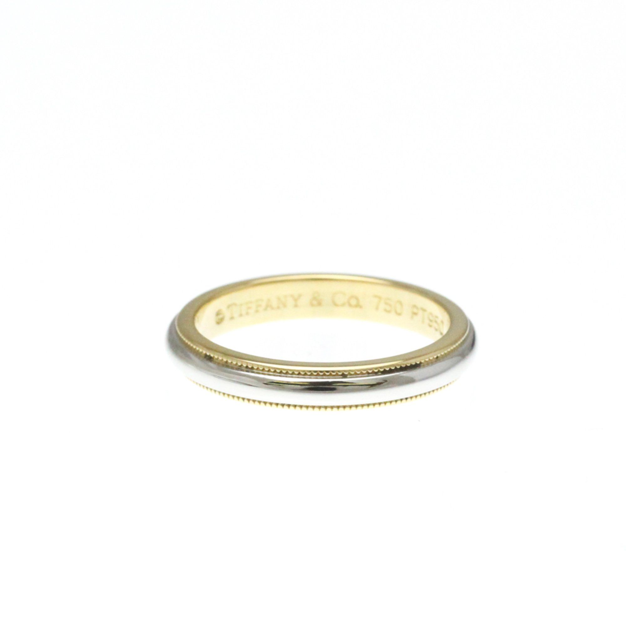 Tiffany Milgrain Ring Yellow Gold (18K),Platinum Fashion No Stone Band Ring Gold,Silver