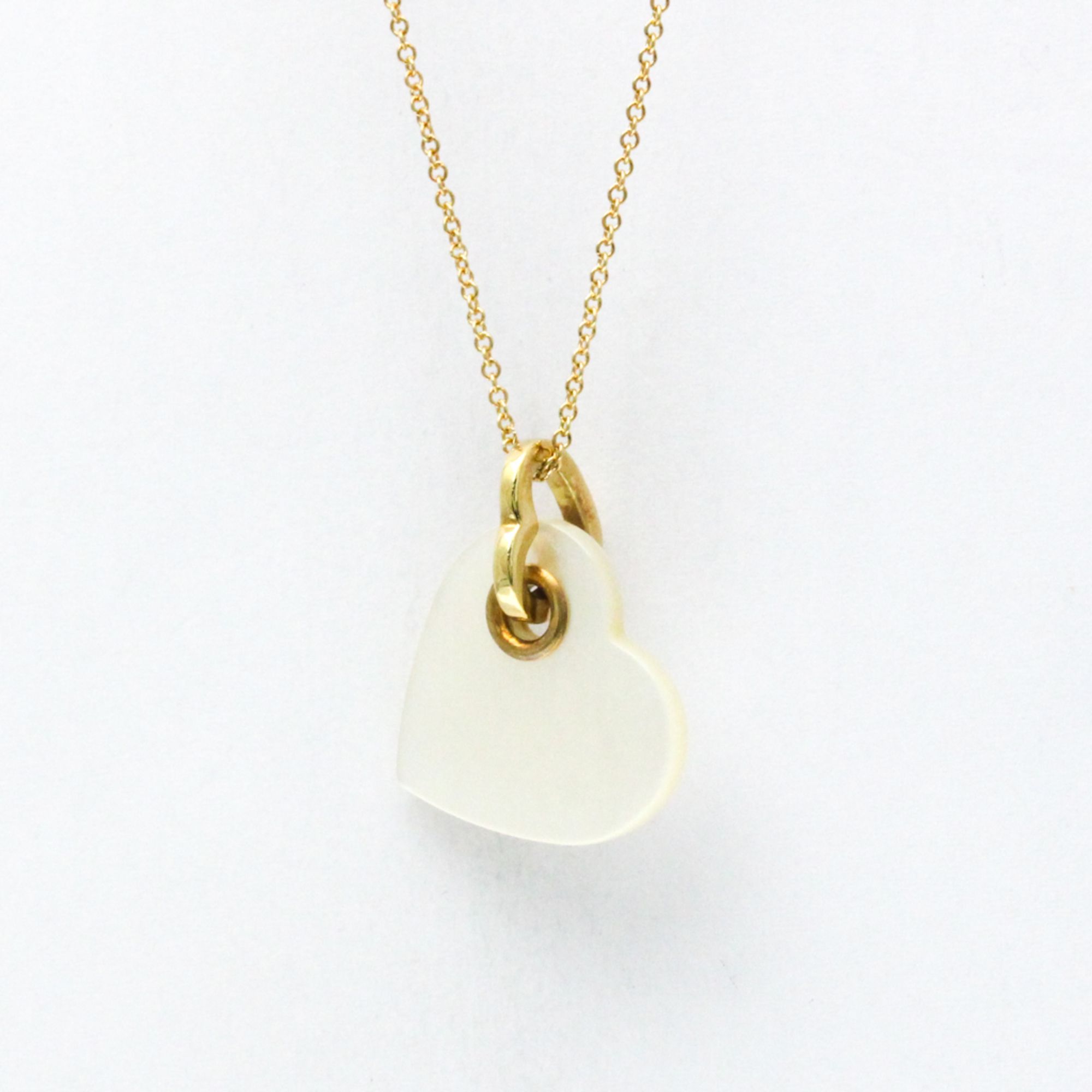 Tiffany Heart Necklace Yellow Gold (18K) Mother Of Pearl Women,Men Fashion Pendant Necklace (Gold)