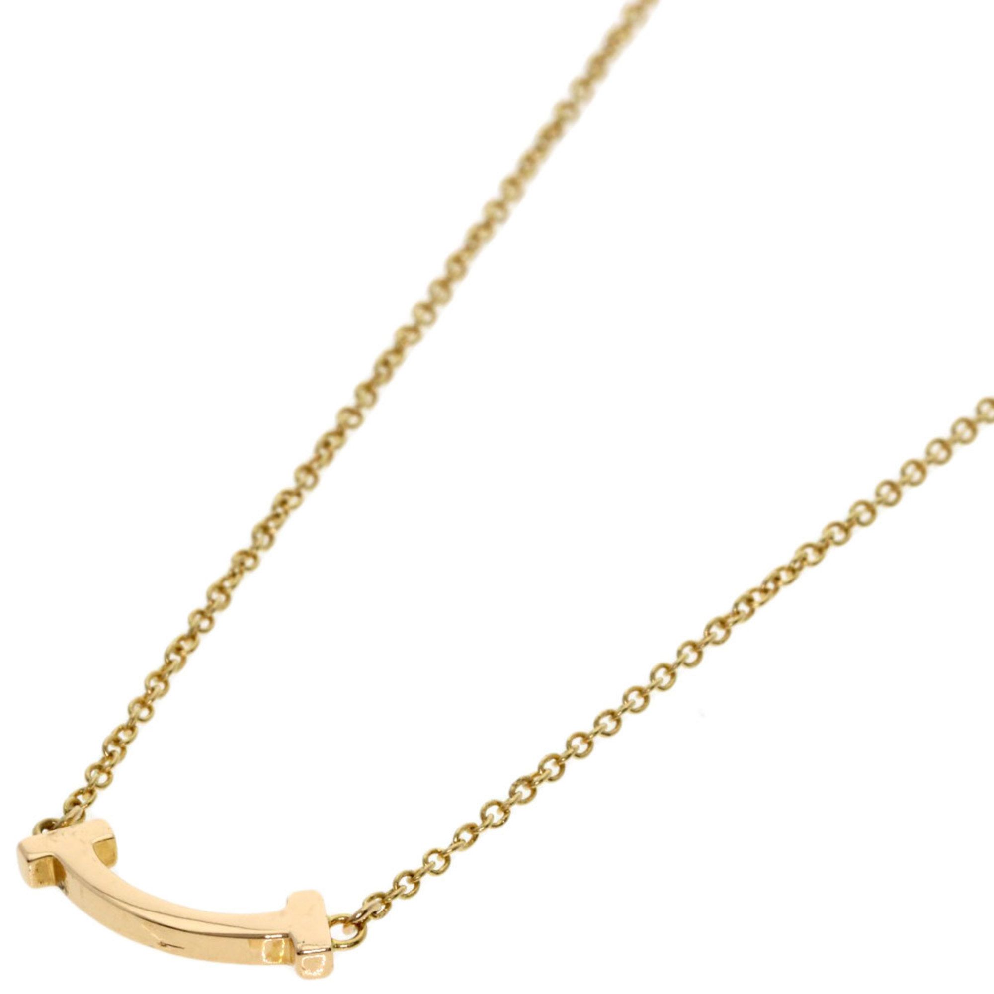 Tiffany T Smile Mini Necklace in 18K Pink Gold for Women. TIFFANY & Co.