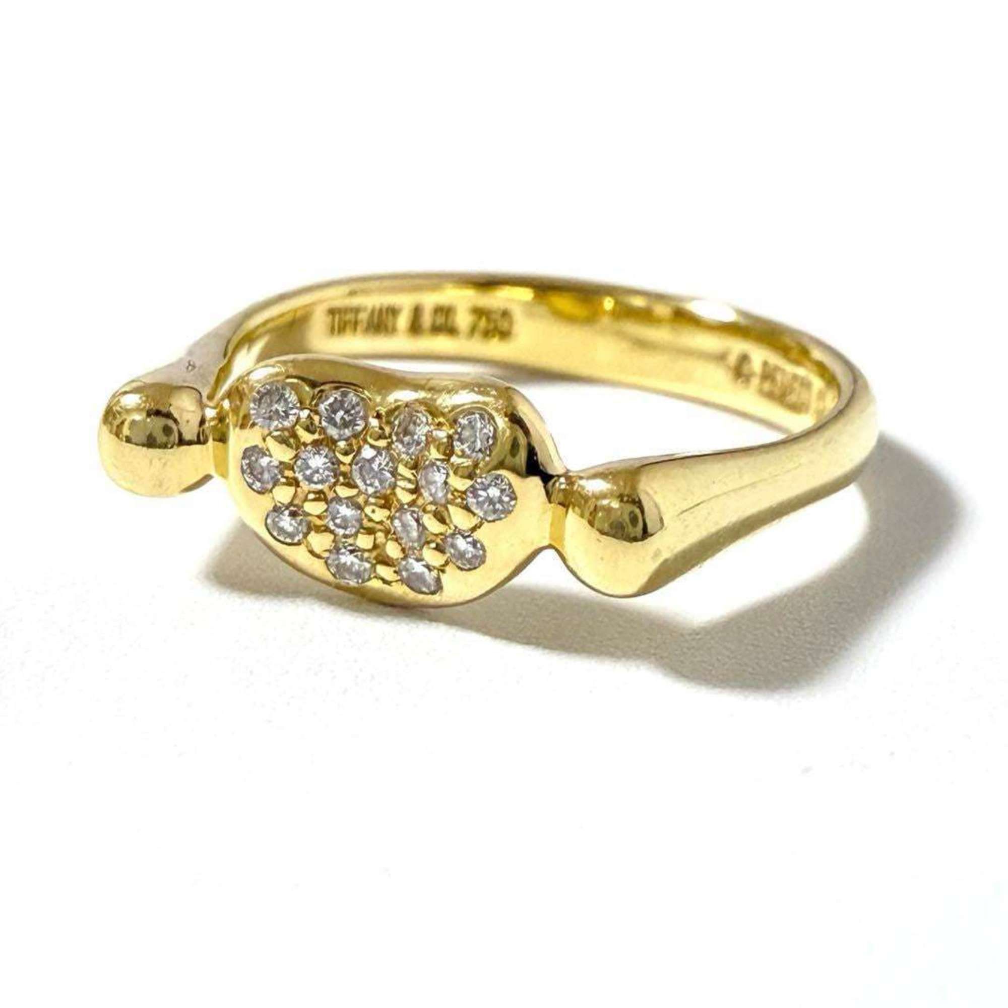 Tiffany Ladies Bean Ring Gold K18 Diamond