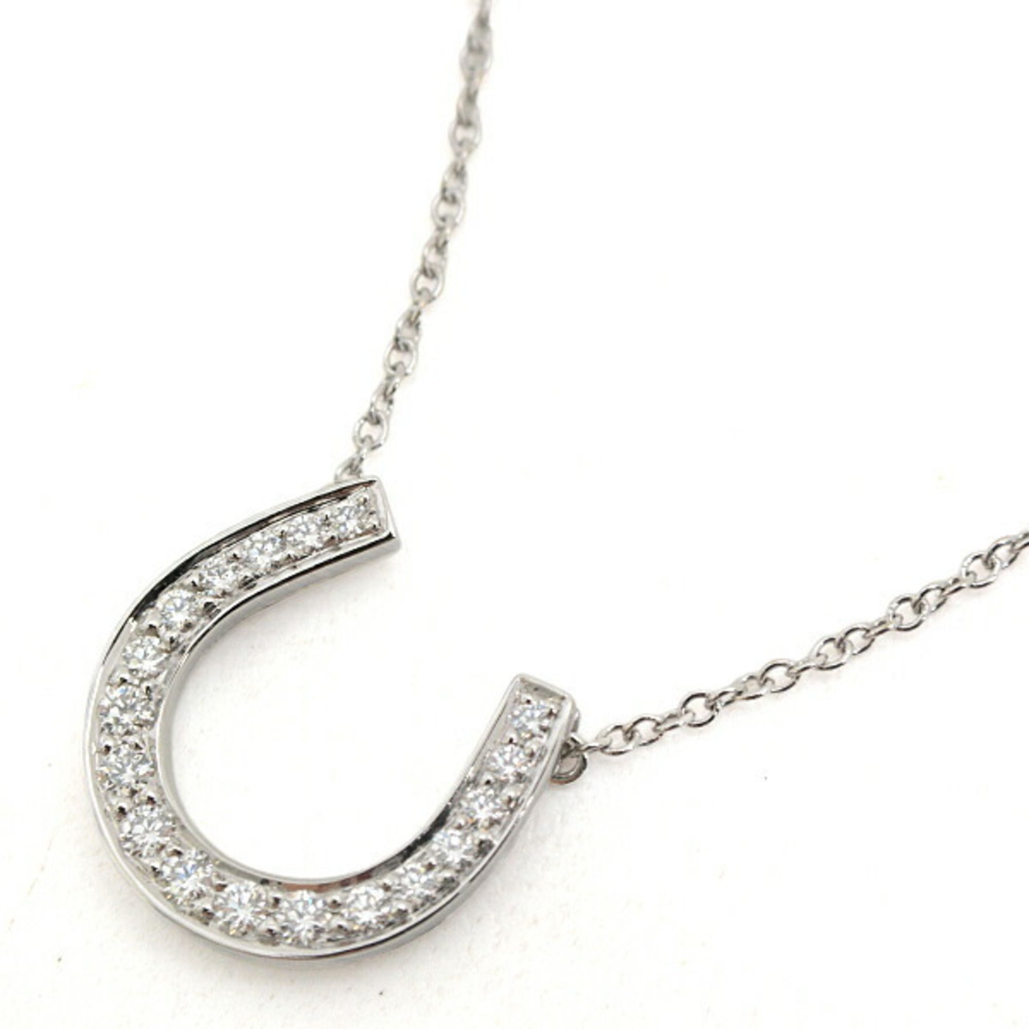 Tiffany Necklace for Women, Horseshoe Diamond Necklace, TIFFANY PT950 Platinum