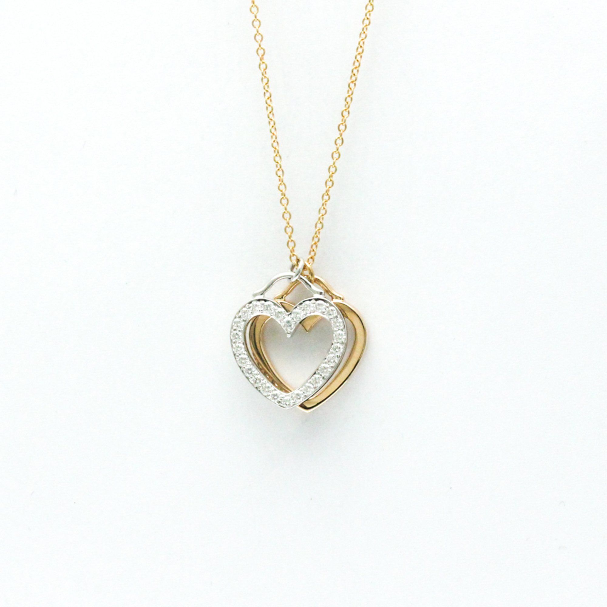 Tiffany Sentimental Double Tag Diamond Necklace Pink Gold (18K),White Gold (18K) Diamond Men,Women F