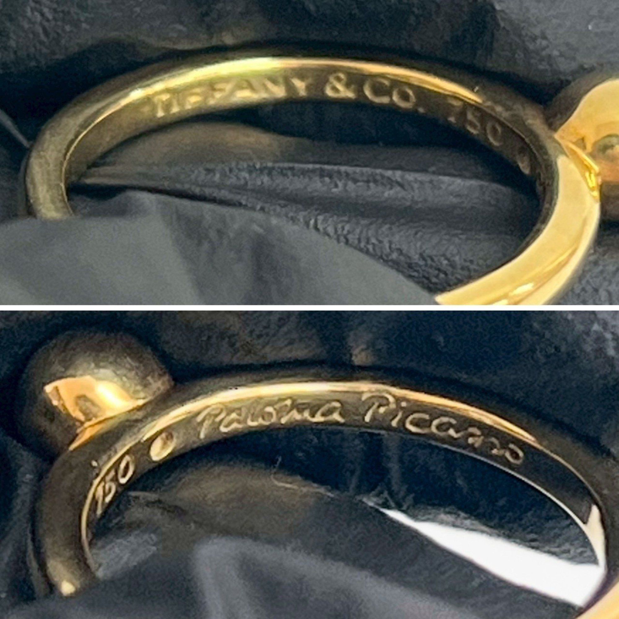 TIFFANY & Co. Paloma Picasso Ring, 18K Gold with Sapphire, Size 8, Women's, 29025