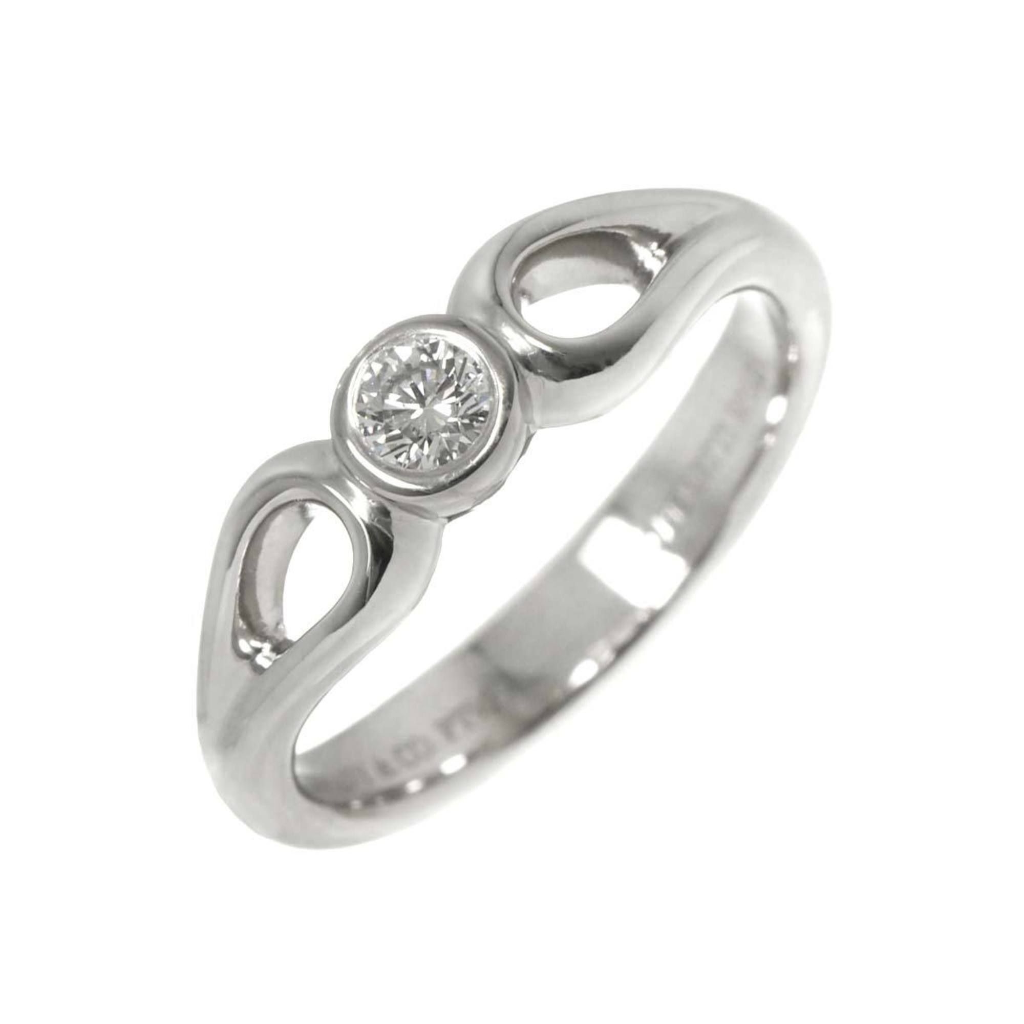 Tiffany & Co. Double Teardrop Diamond Ring, Size 12.5, Platinum