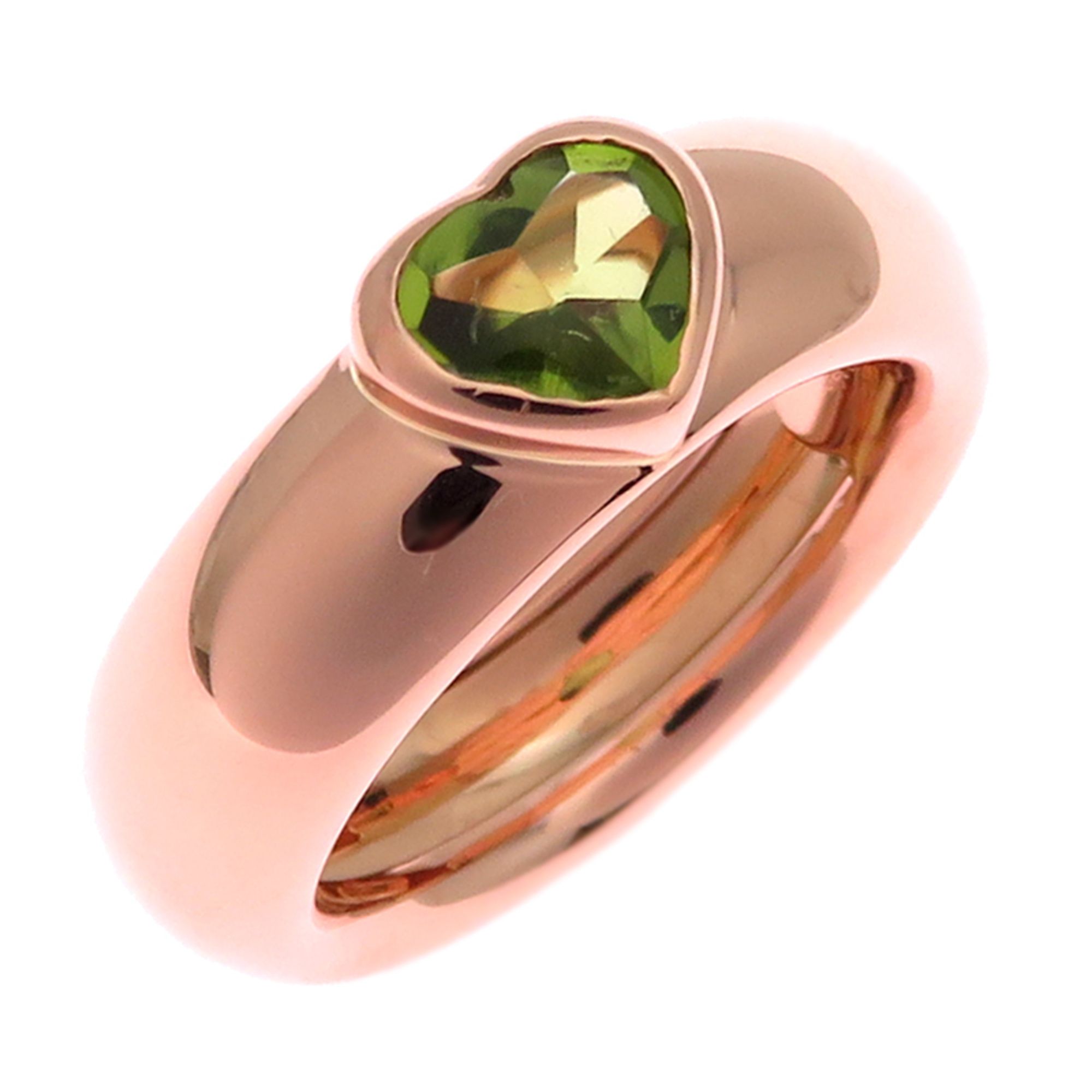 Tiffany Friendship Peridot Women's Ring in 750 Pink Gold, Size 10.5